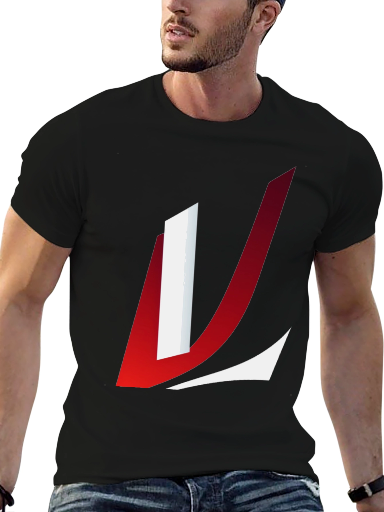 Modern L Graphic Tee - Casual Black T-Shirt