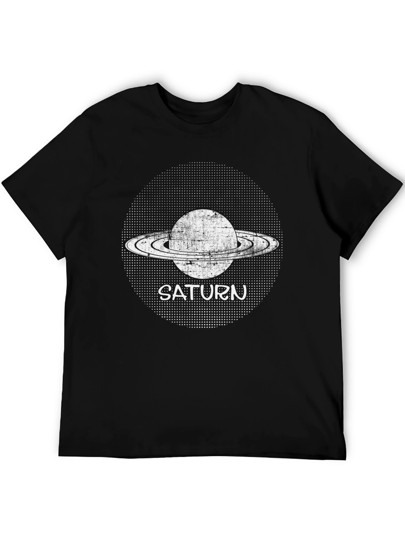 Saturn Graphic Tee - Black Cotton T-Shirt