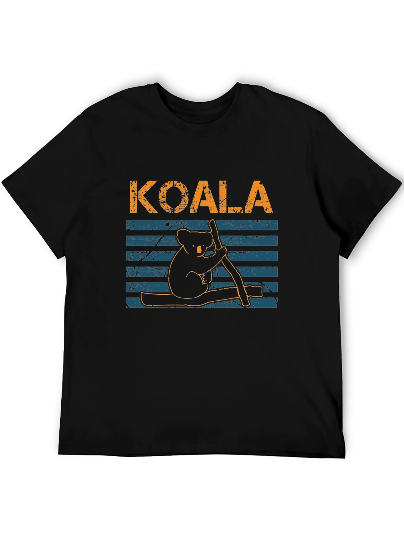 Koala Graphic Print Black T-Shirt