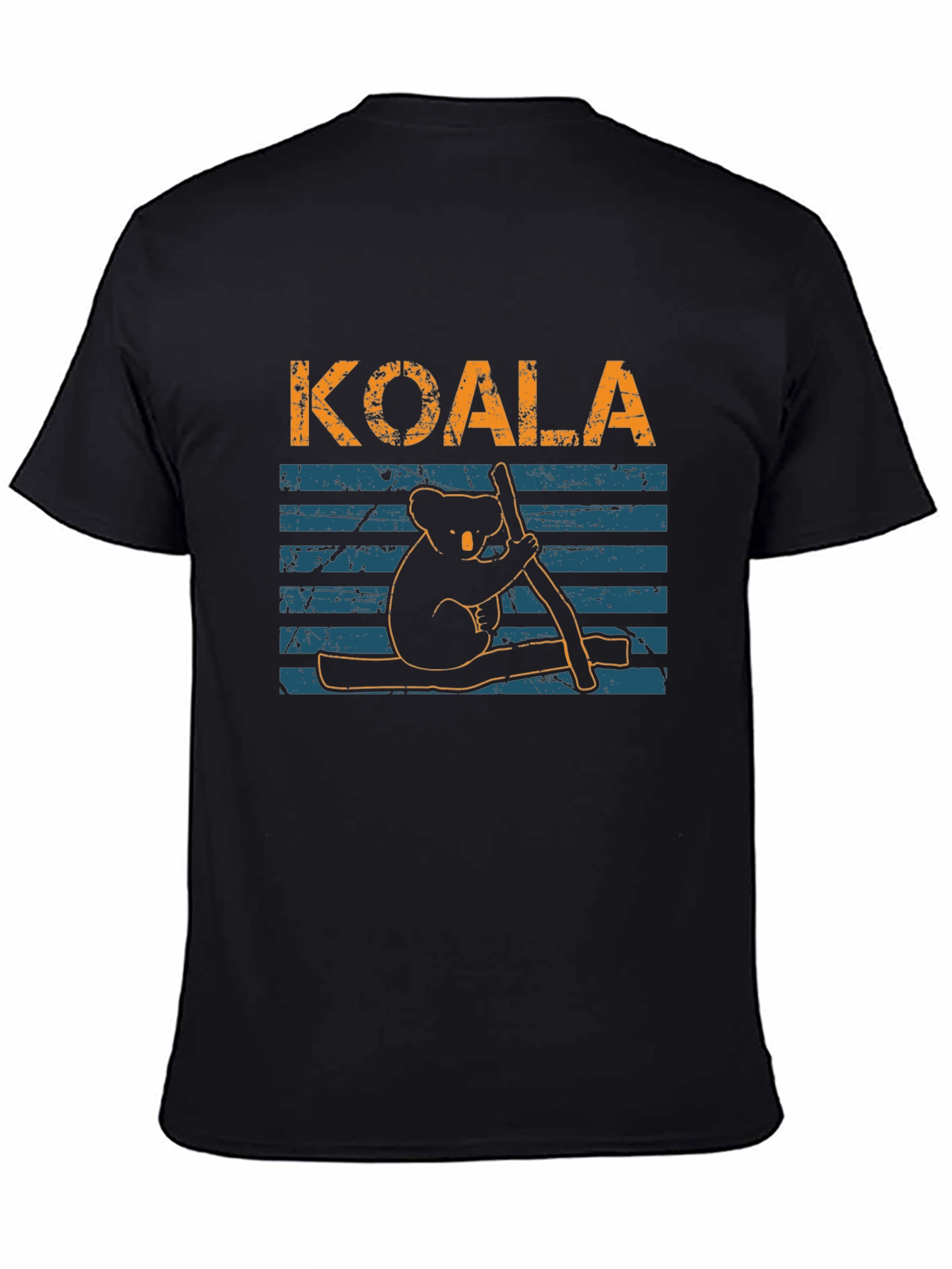 Koala Graphic Print Black T-Shirt