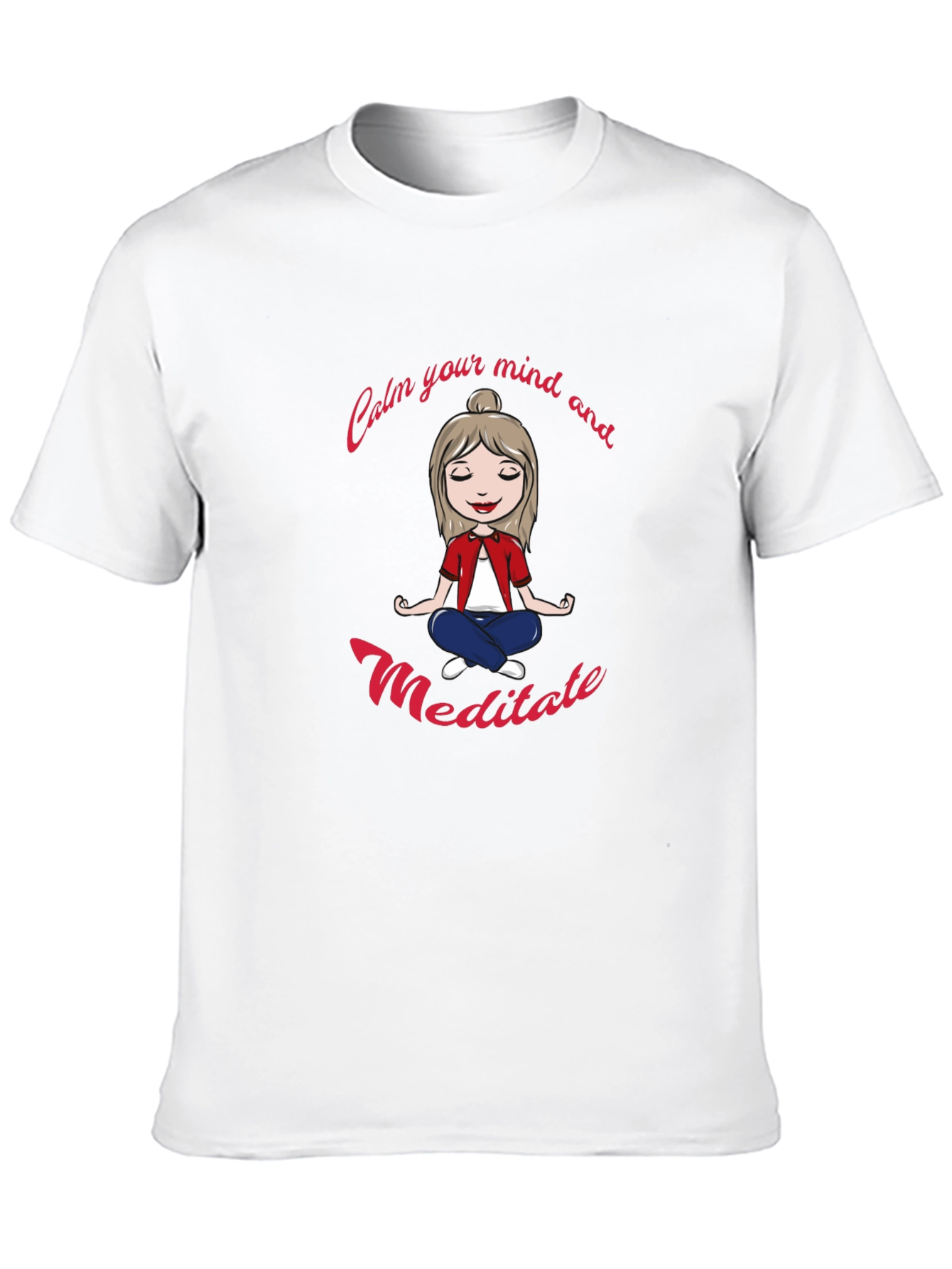 Calm Mind Meditate Black Graphic Tee