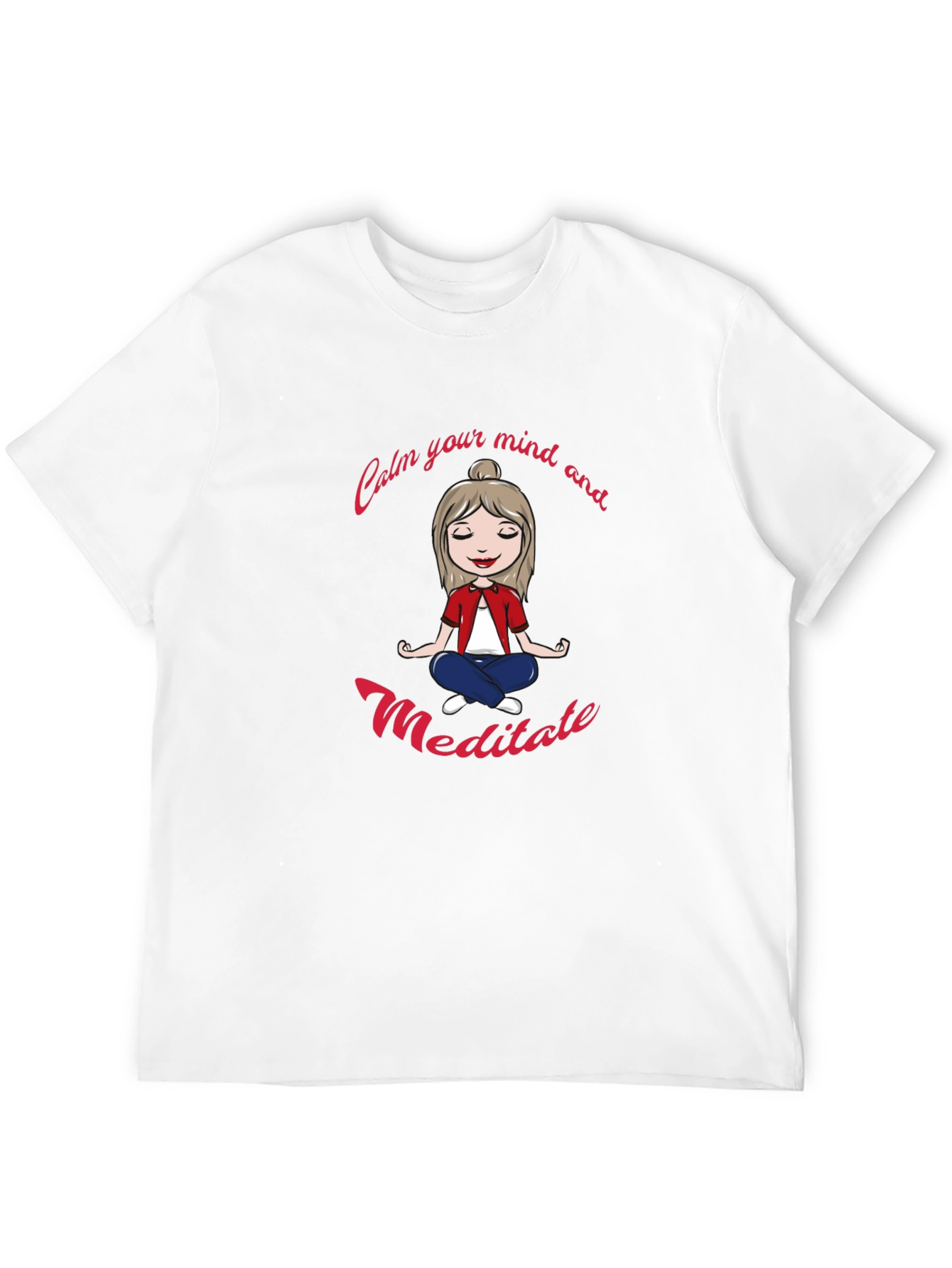 Calm Mind Meditate Black Graphic Tee
