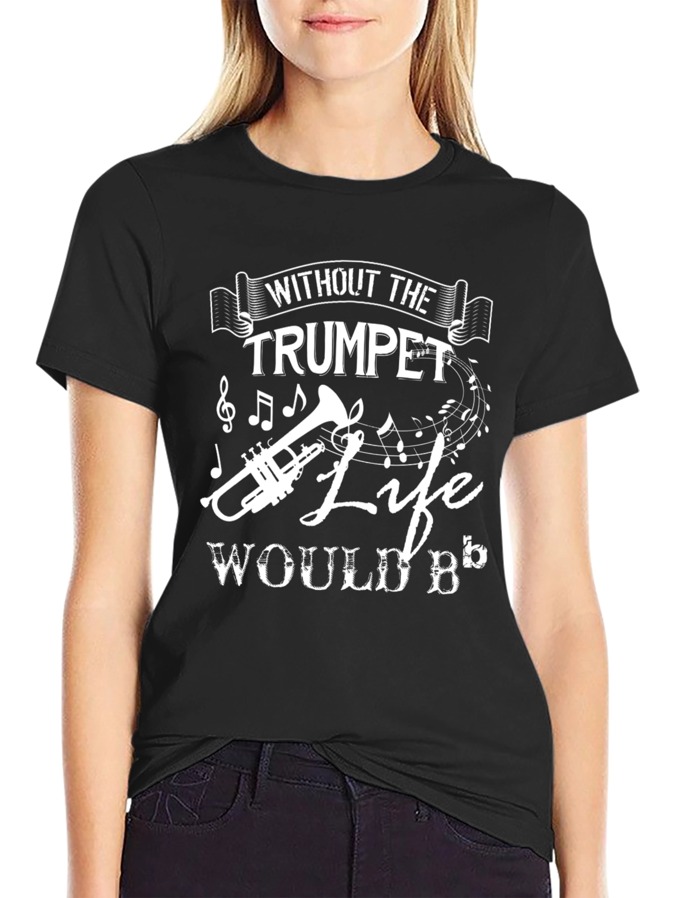 Trumpet Music T-Shirt - Life Would B Flat