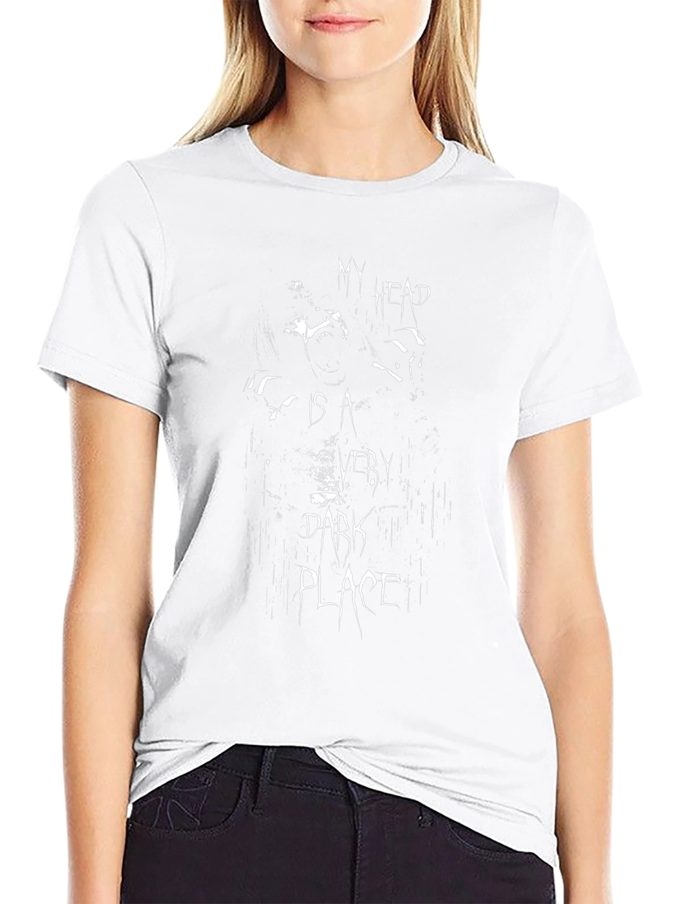 Dark Place Graphic Tee - Black Cotton Blend T-Shirt