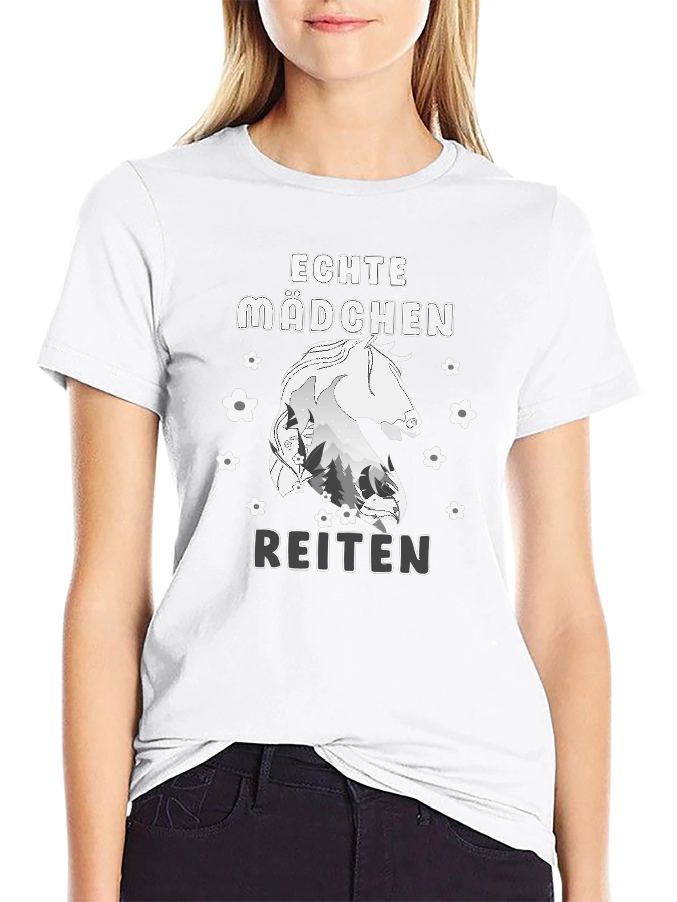 Echte Madchen Reiten Horse T-Shirt