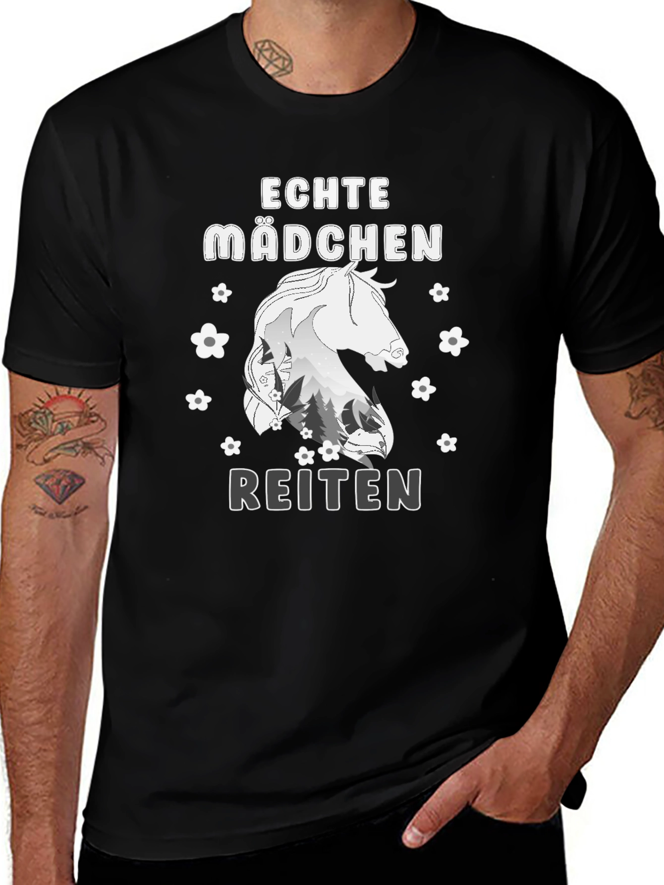 Echte Madchen Reiten Horse T-Shirt