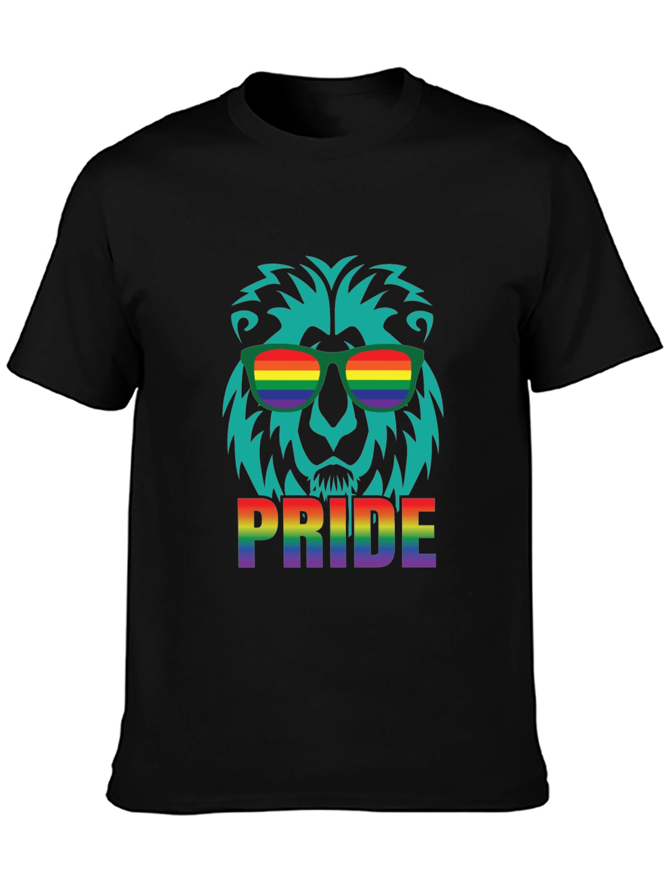 Pride Lion Graphic Tee - Rainbow LGBTQ+ Support