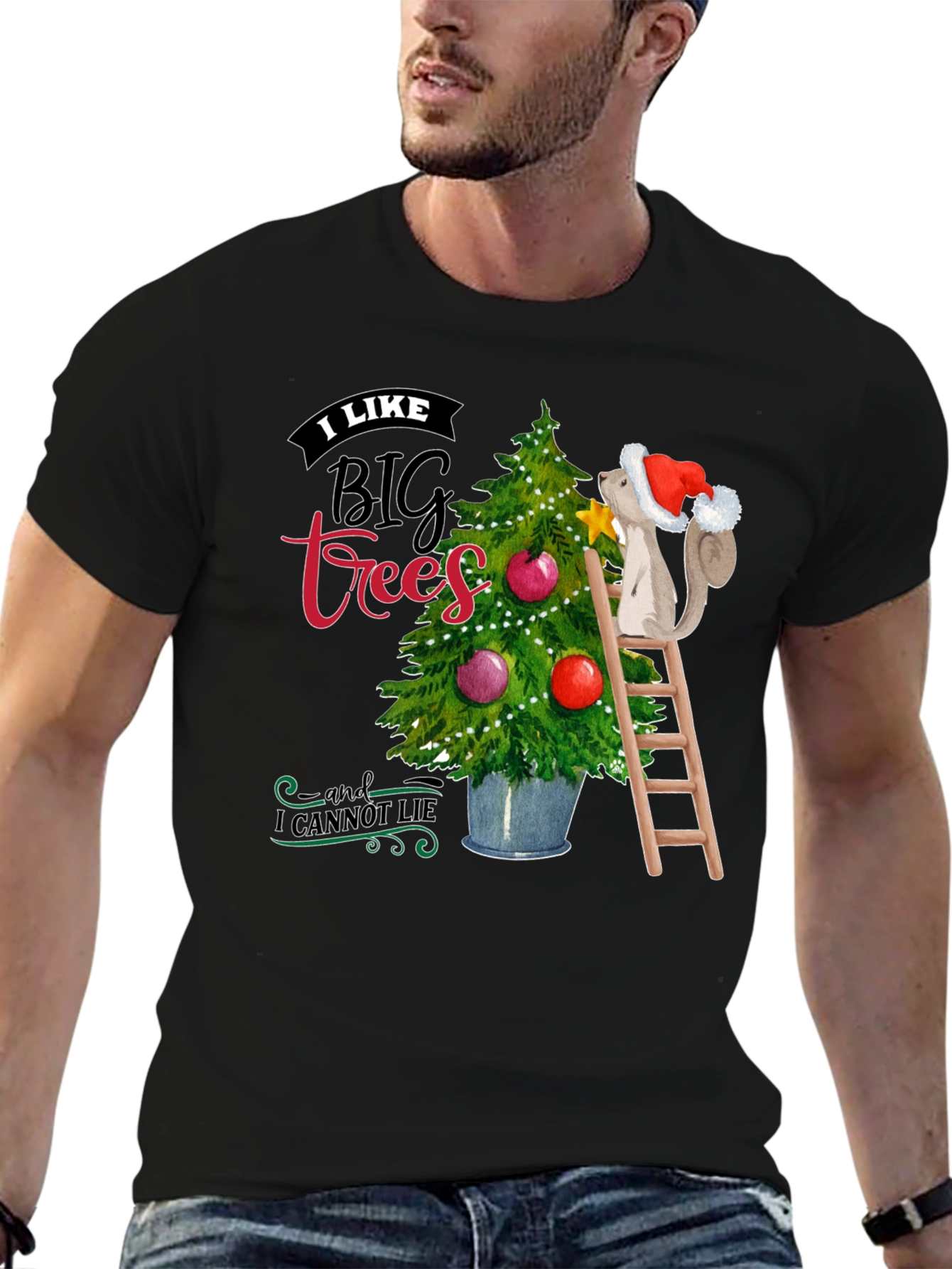 Funny Christmas Tree Squirrel T-Shirt