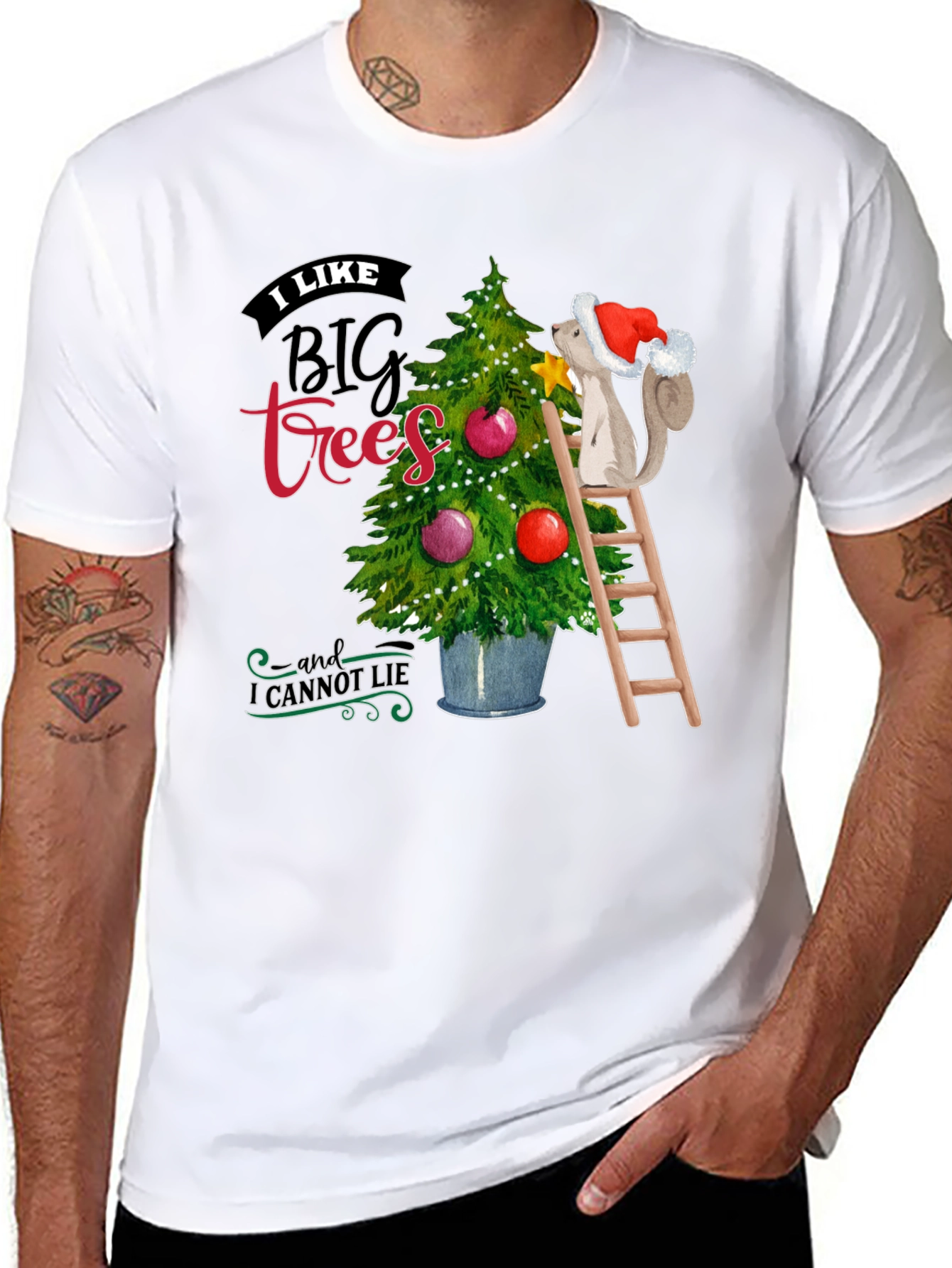 Funny Christmas Tree Squirrel T-Shirt