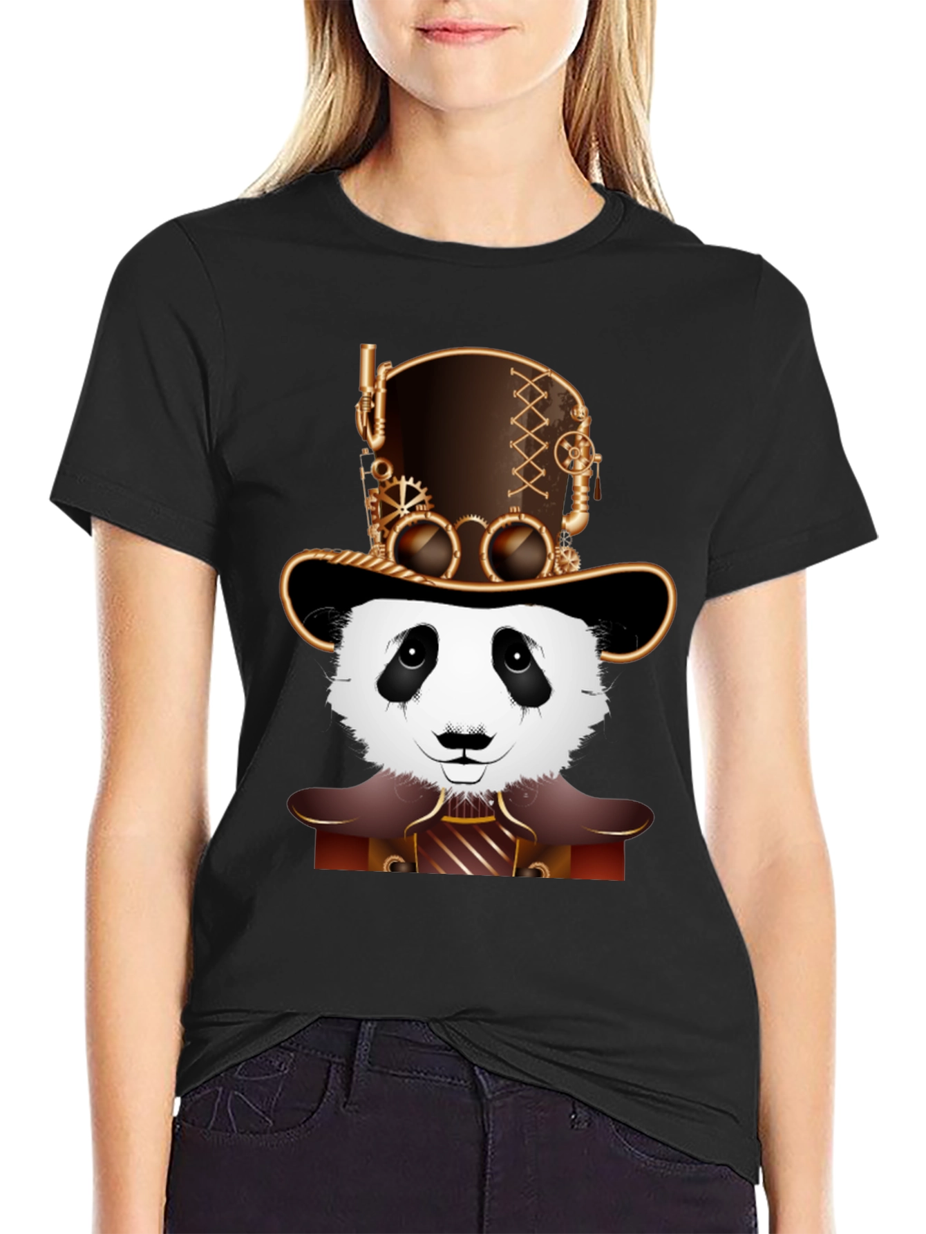 Steampunk Panda T-Shirt - Unique & Stylish