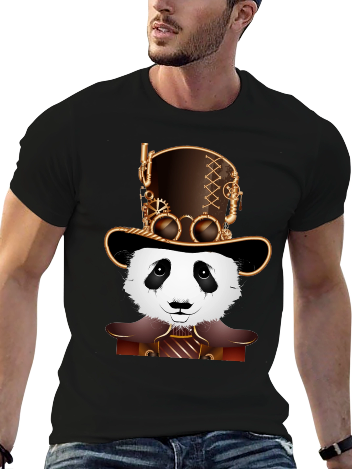 Steampunk Panda T-Shirt - Unique & Stylish