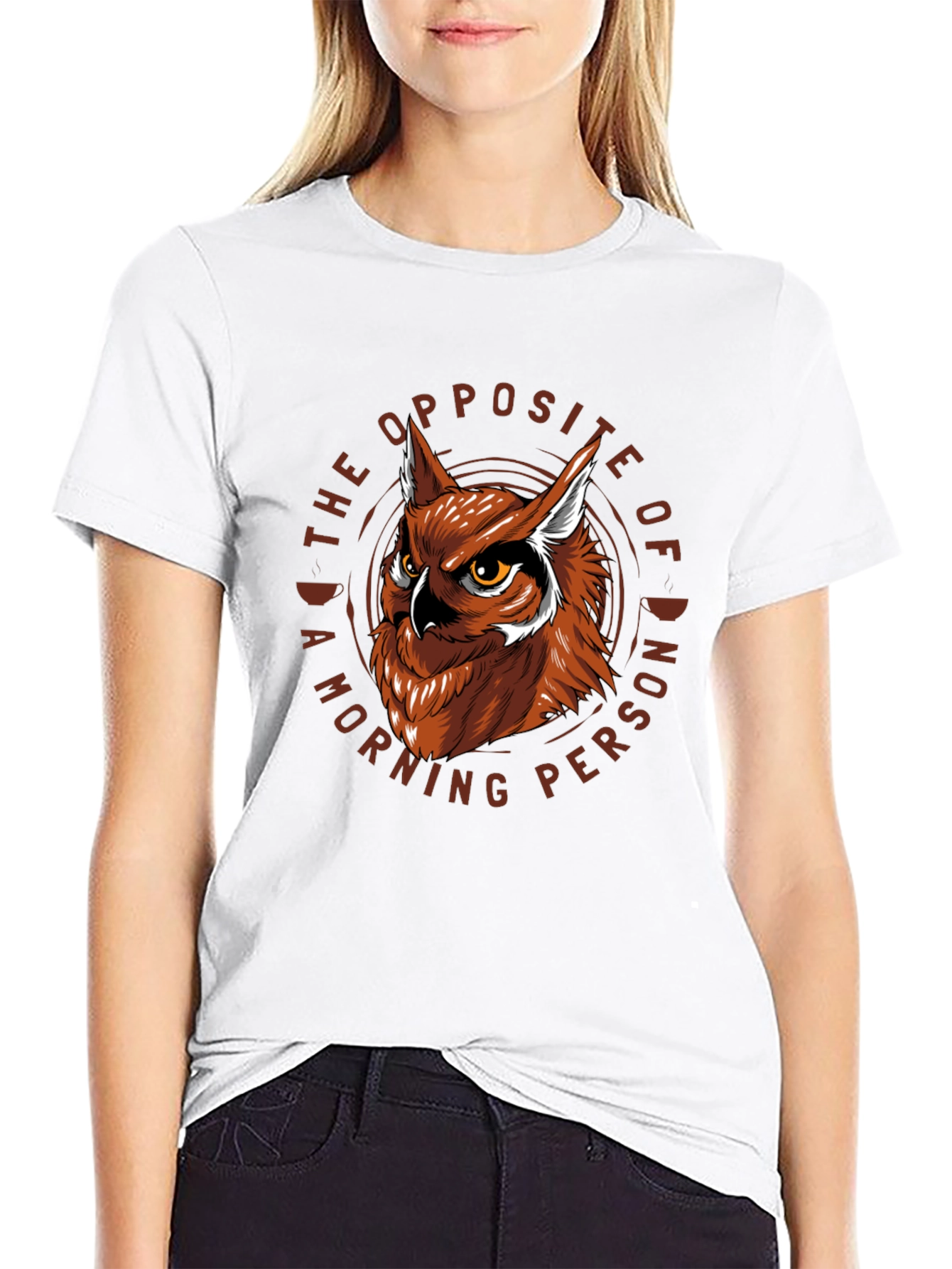Owl Not a Morning Person Graphic T-Shirt