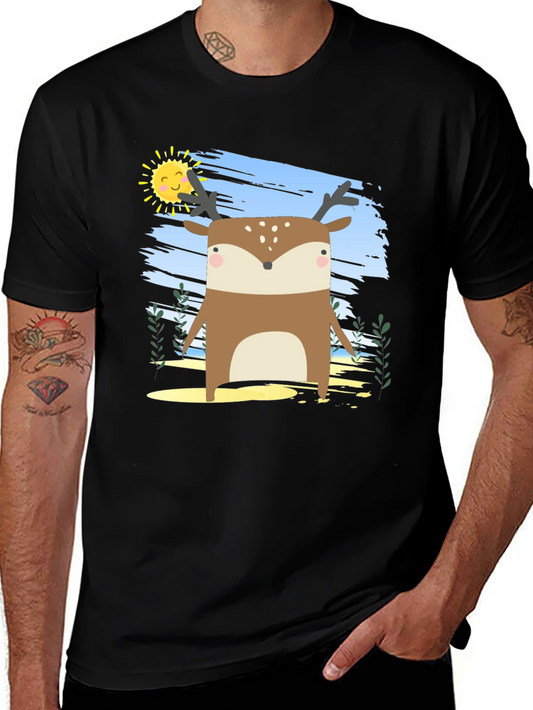 Cute Deer Graphic Print Tee