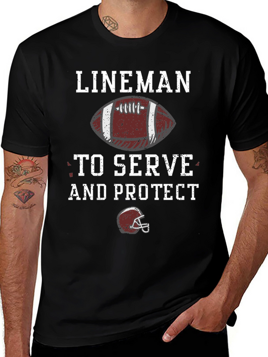 Lineman Football T-Shirt - Serve and Protect