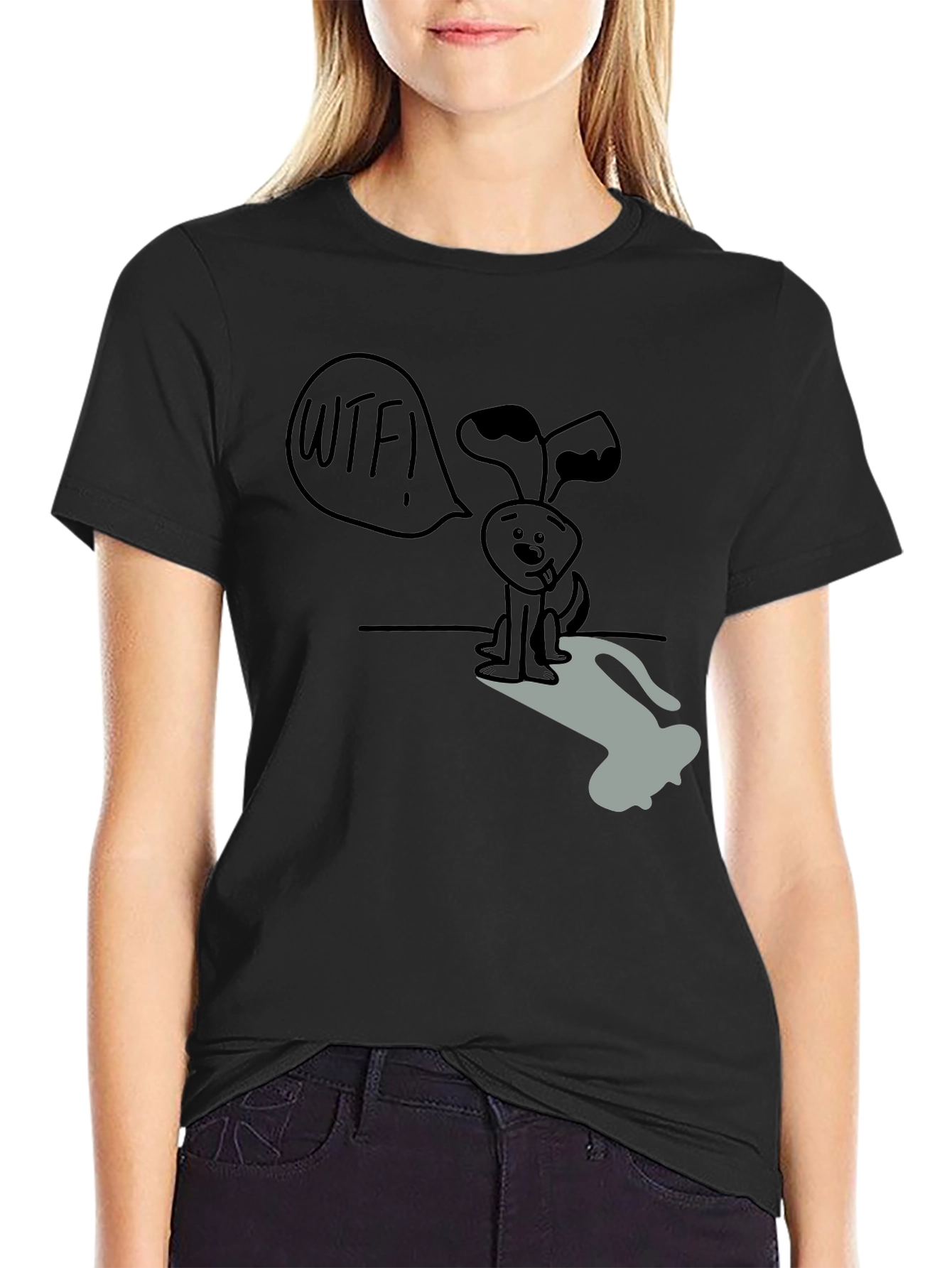 WTF Dog Graphic T-Shirt - Humor Tee