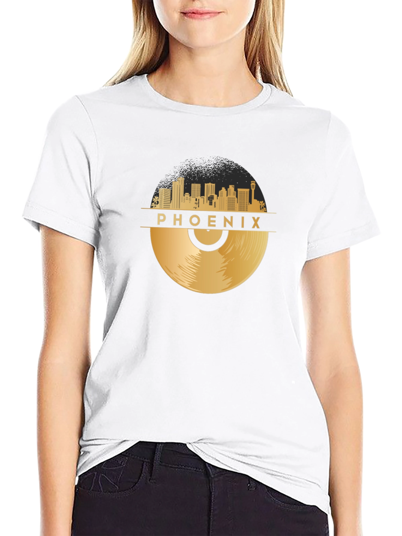 Phoenix Skyline Record Graphic T-Shirt