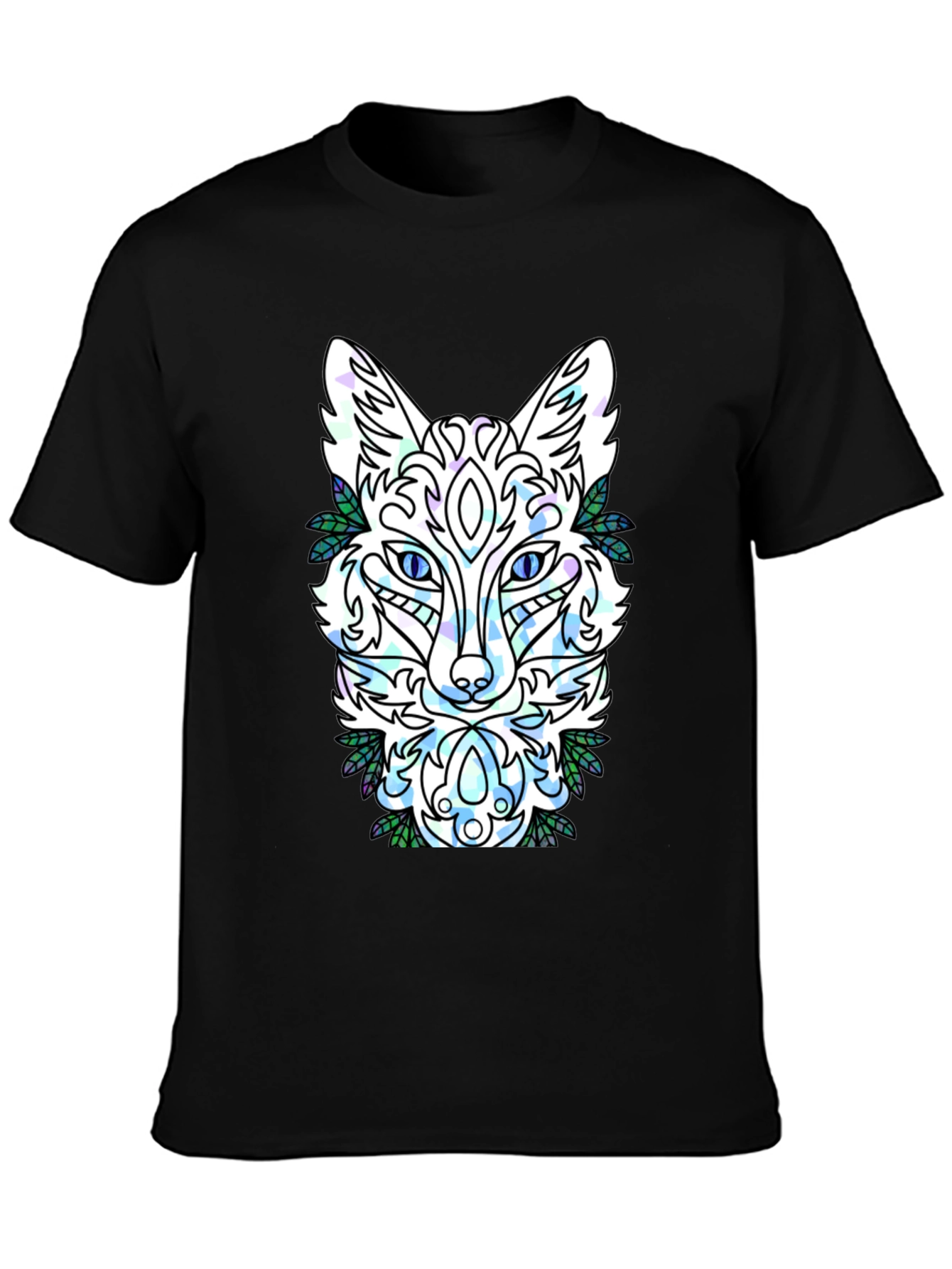 Abstract Fox Graphic Tee - Mens Black T-Shirt
