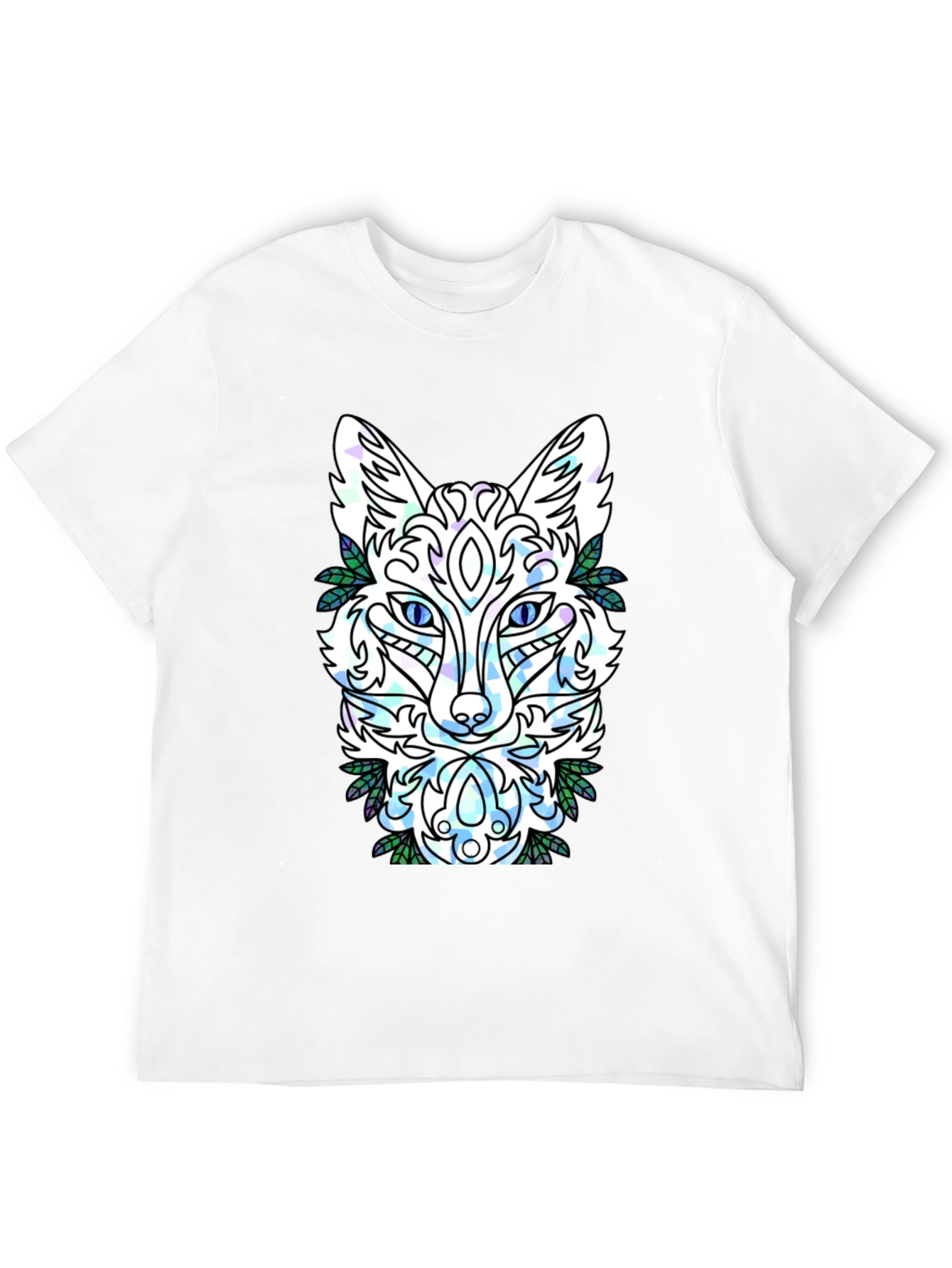 Abstract Fox Graphic Tee - Mens Black T-Shirt
