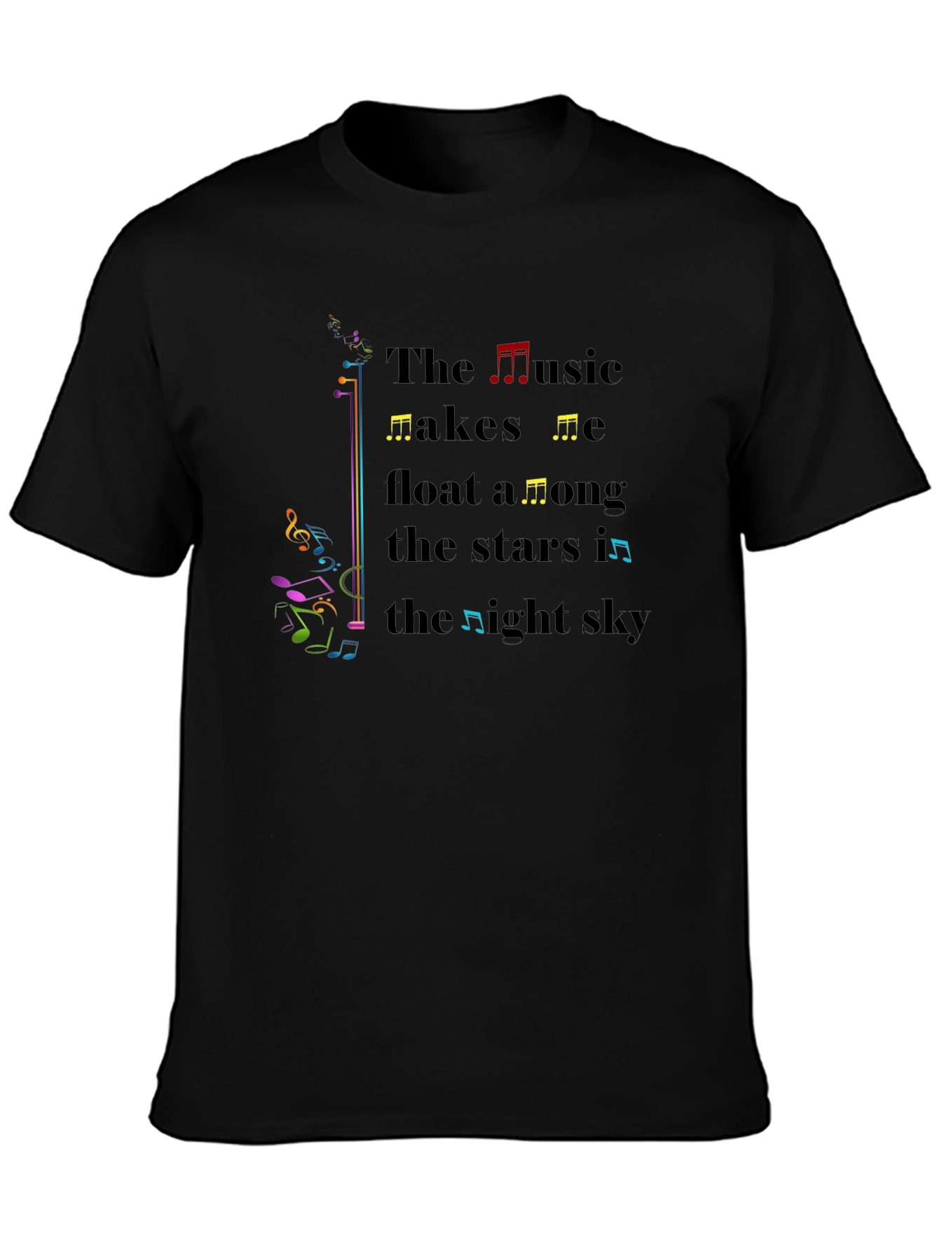 Music Makes Me Float T-Shirt - Black