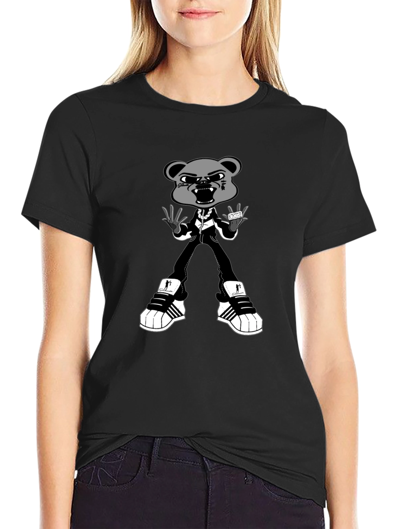 Gangster Bear Graphic T-Shirt