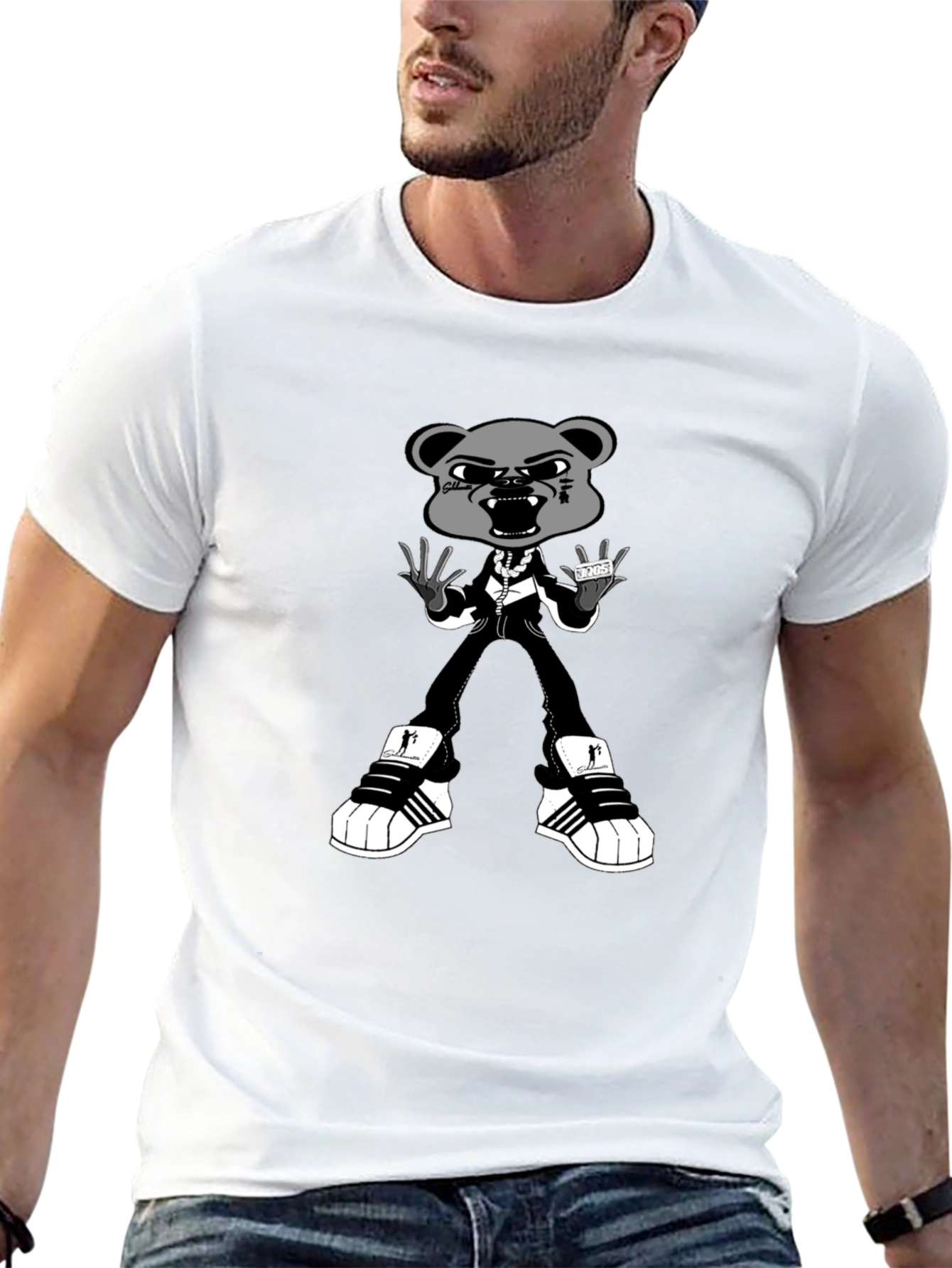 Gangster Bear Graphic T-Shirt