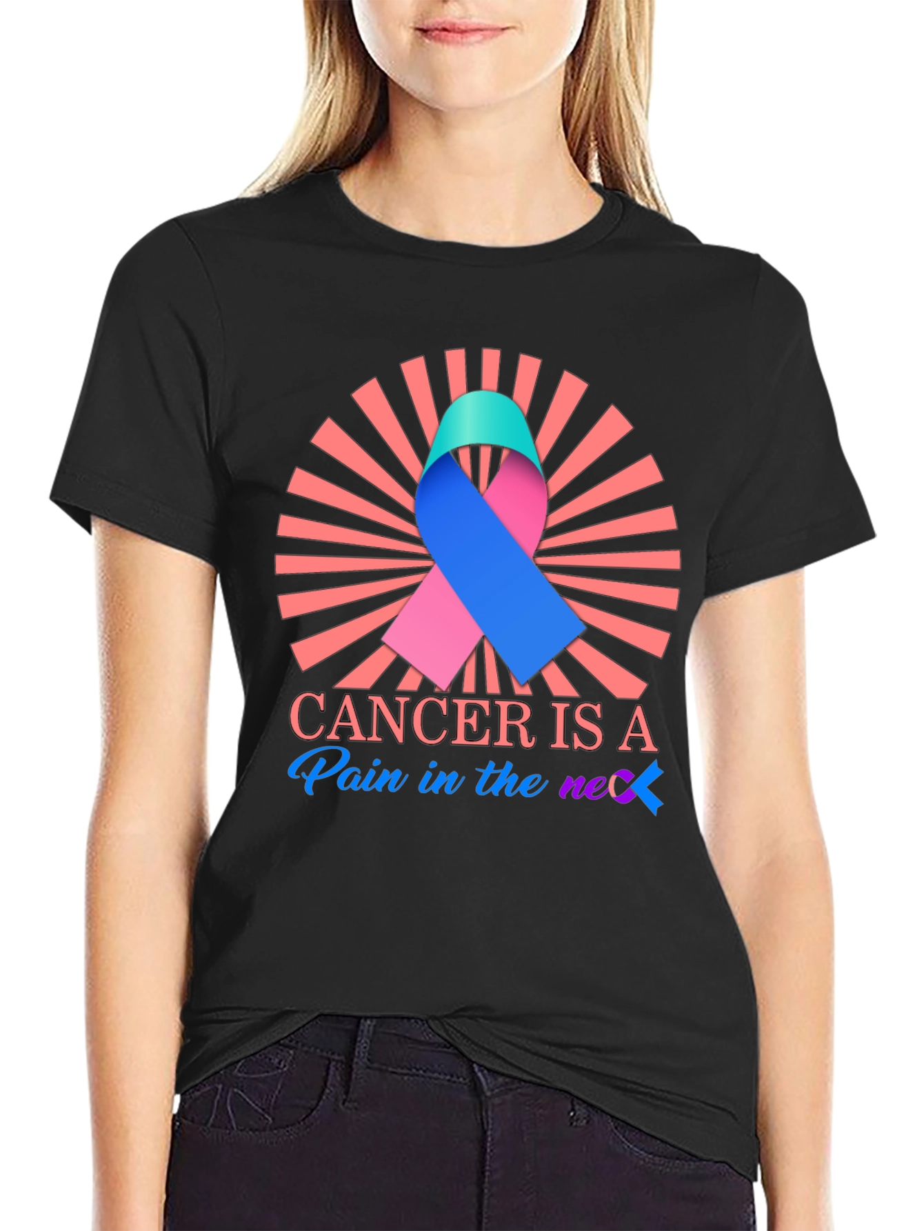 Cancer Awareness Ribbon Graphic Tee