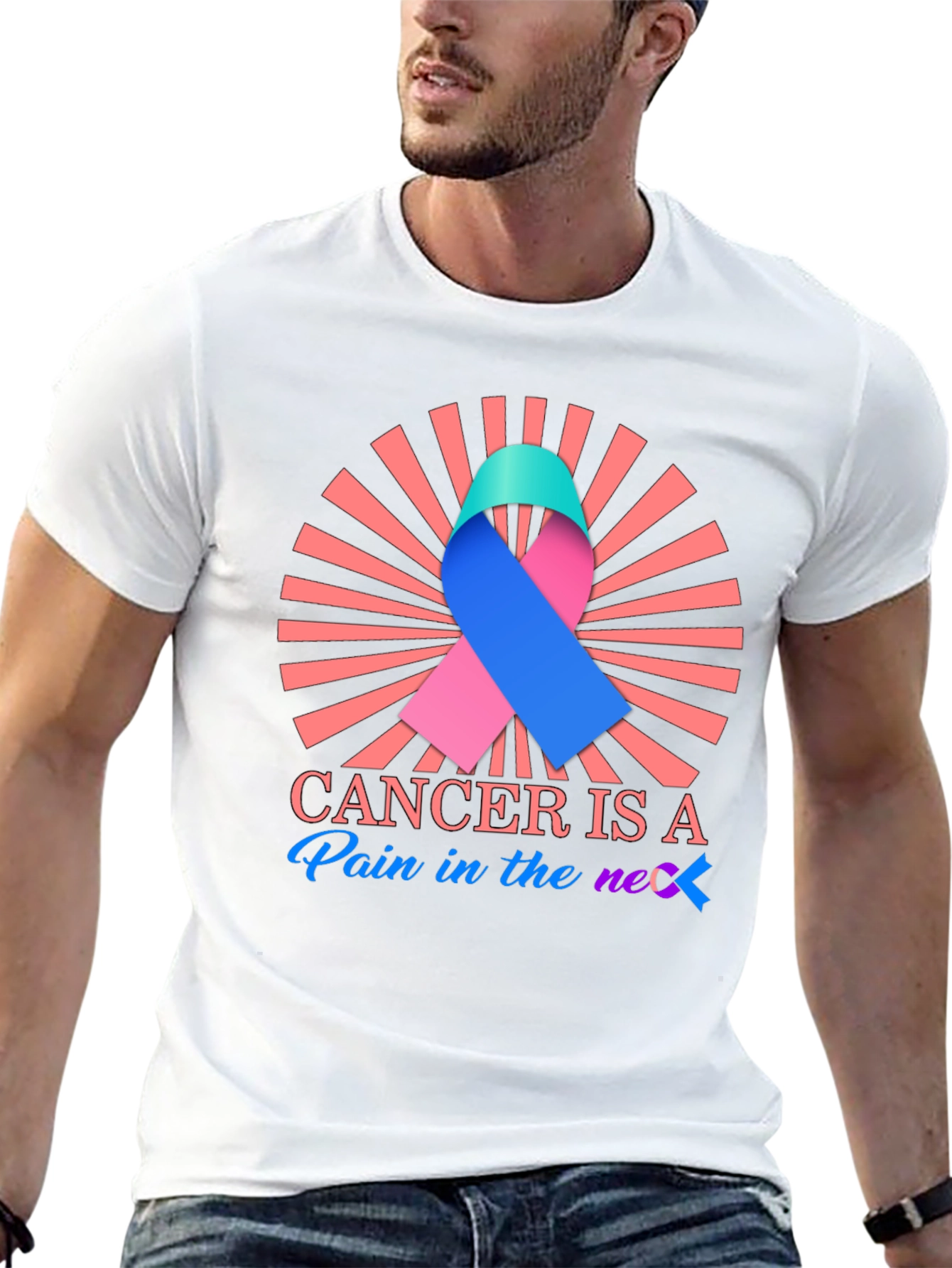 Cancer Awareness Ribbon Graphic Tee