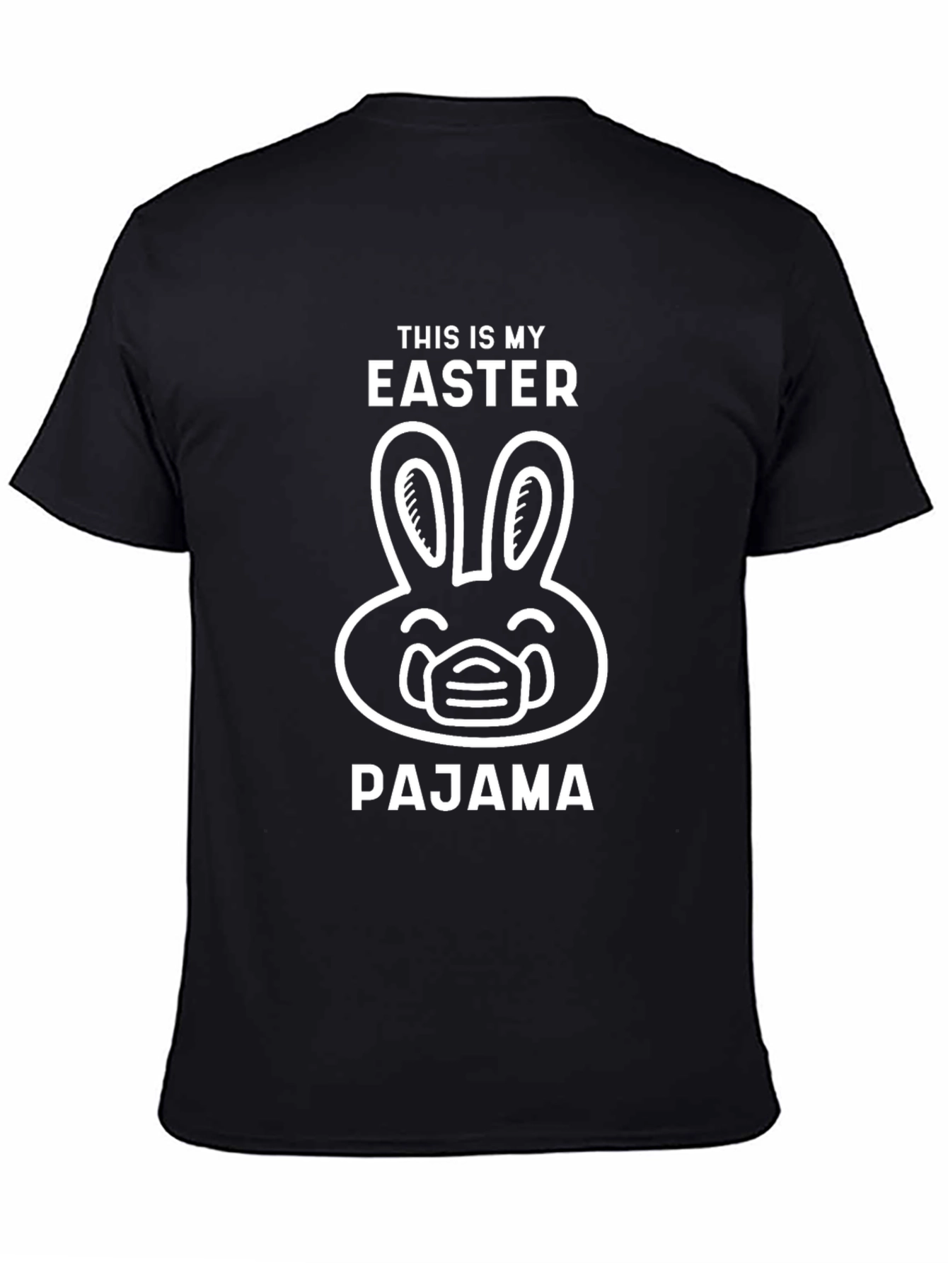 Easter Bunny Mask Pajama T-Shirt - Novelty Holiday Tee
