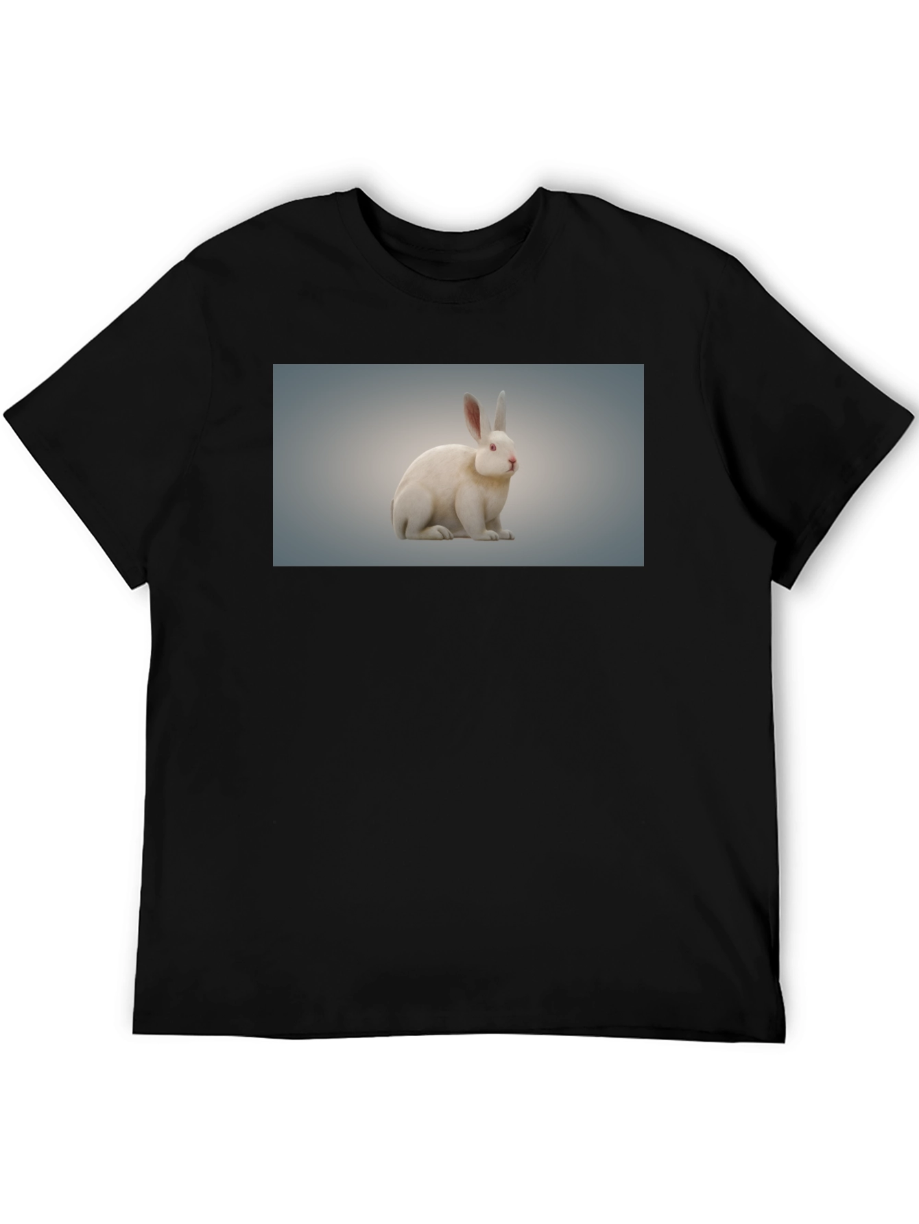 Rabbit Graphic Tee - Black Cotton Casual Wear