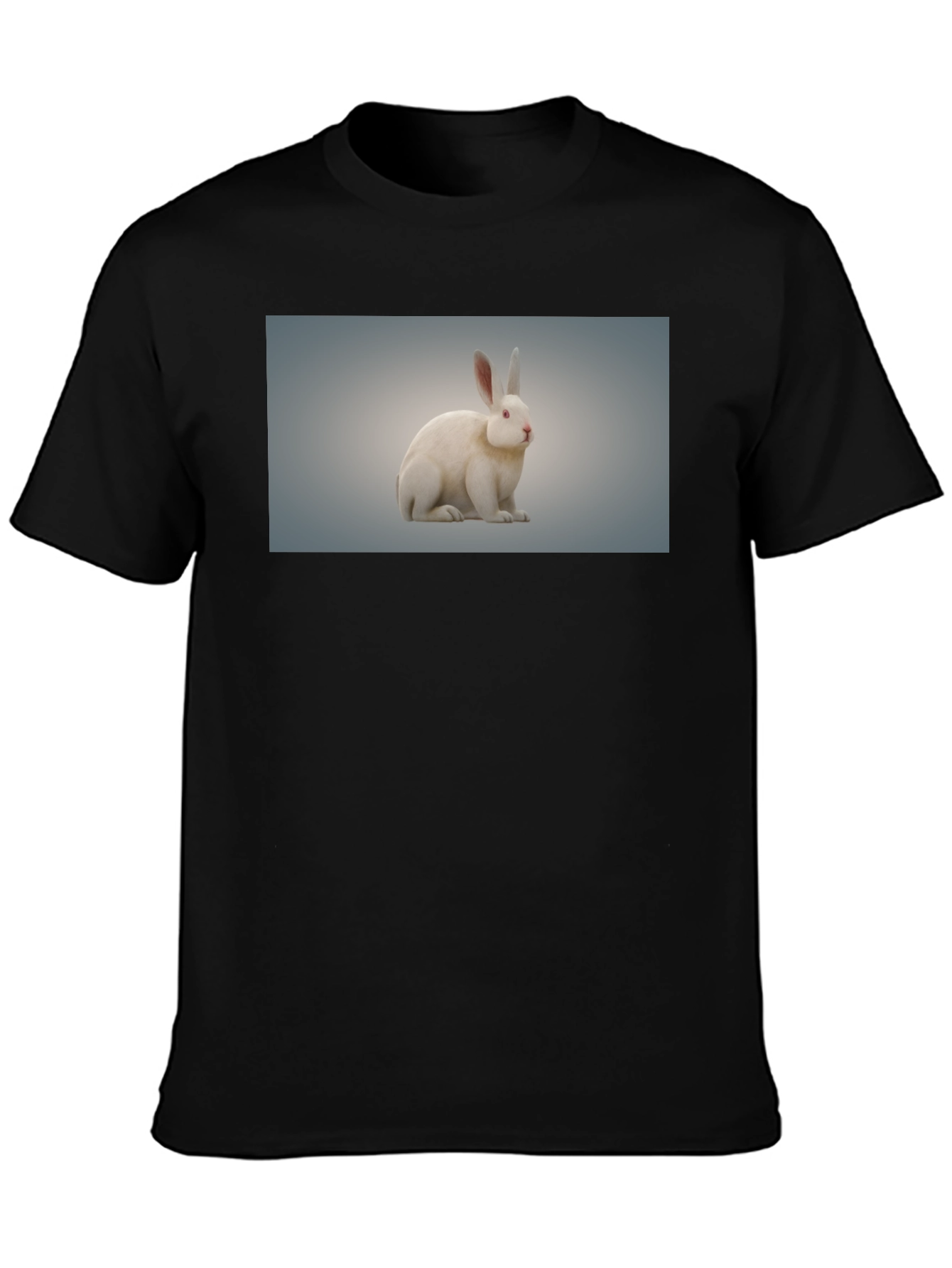 Rabbit Graphic Tee - Black Cotton Casual Wear