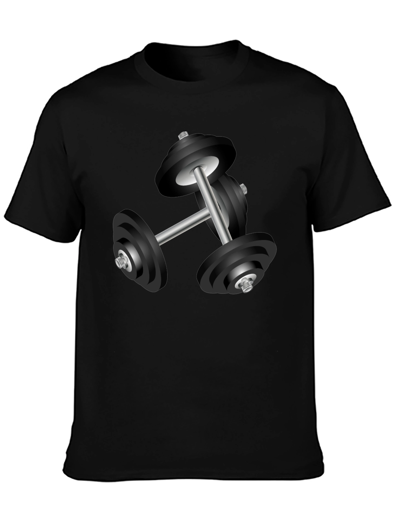 Workout Dumbbell Graphic T-Shirt - Black