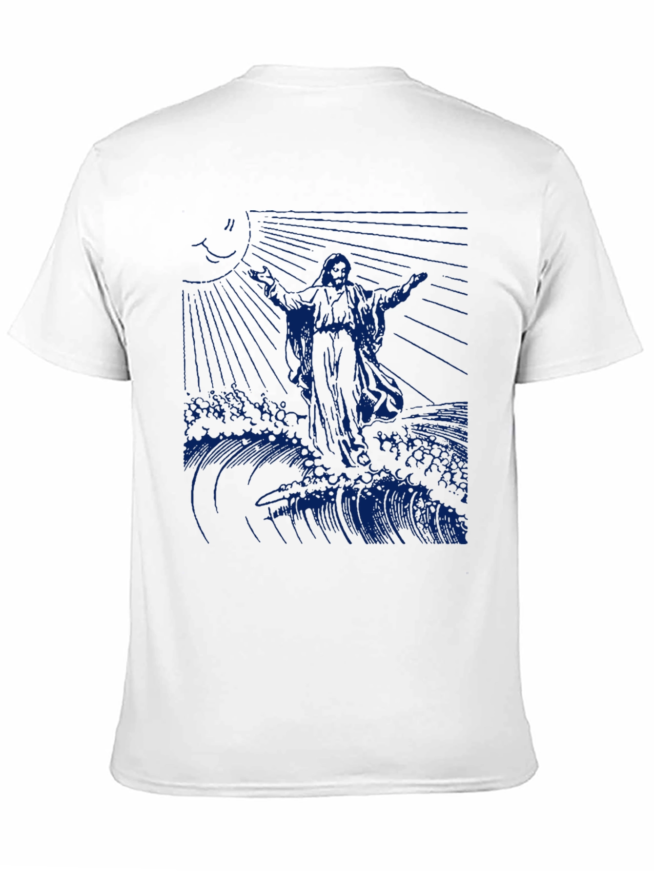 Jesus Walking on Water Graphic Tee - Black