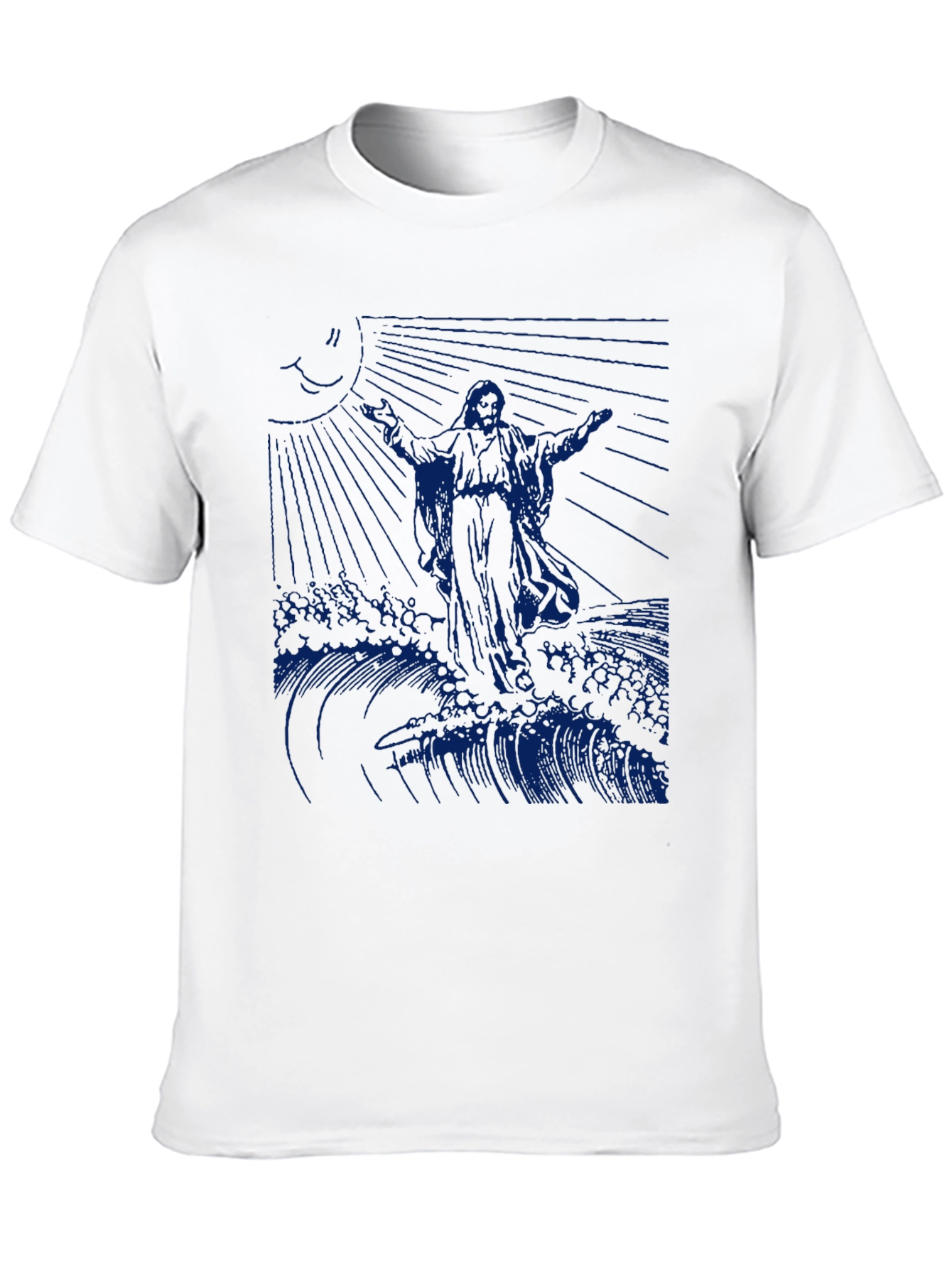 Jesus Walking on Water Graphic Tee - Black