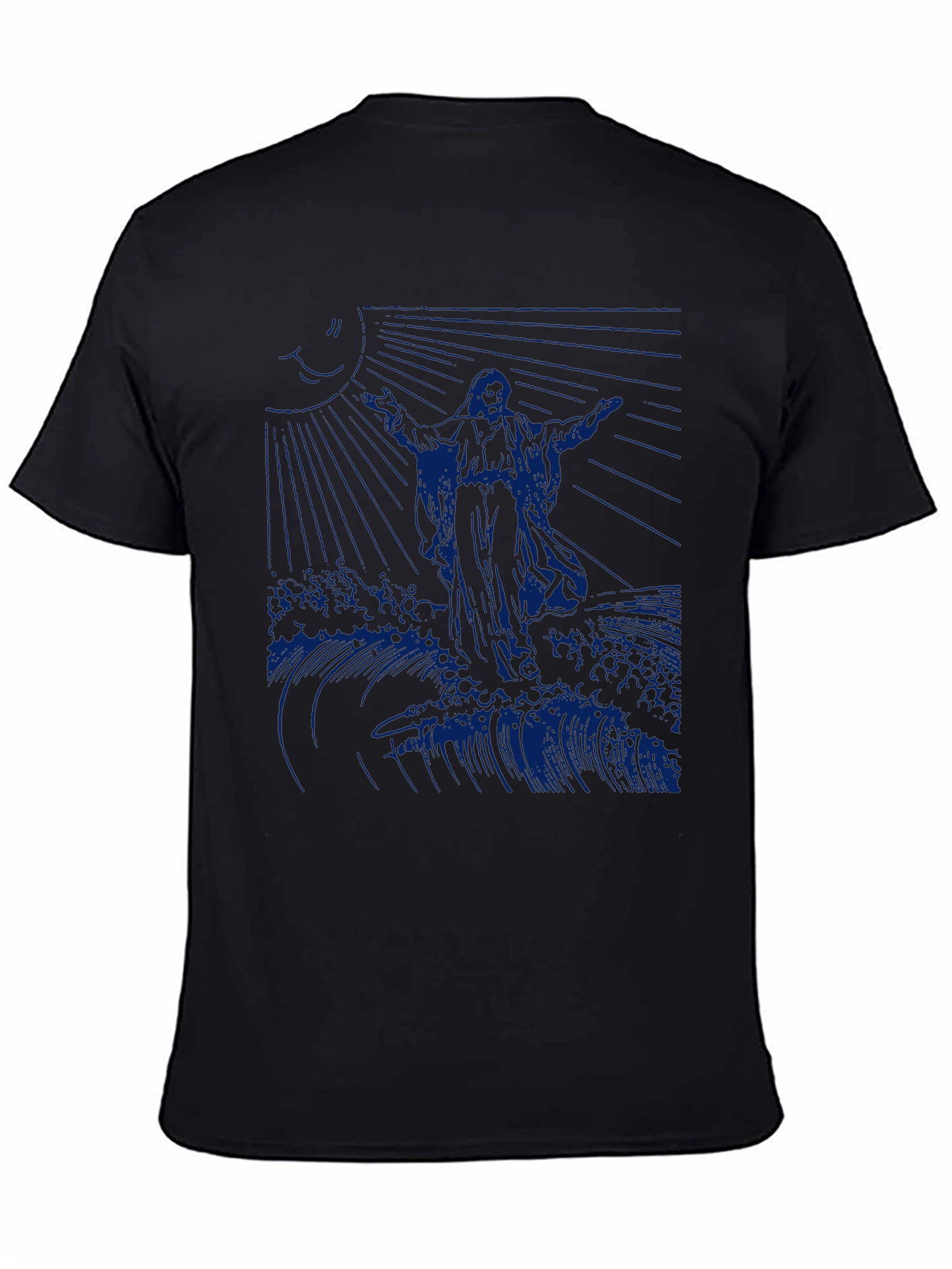 Jesus Walking on Water Graphic Tee - Black