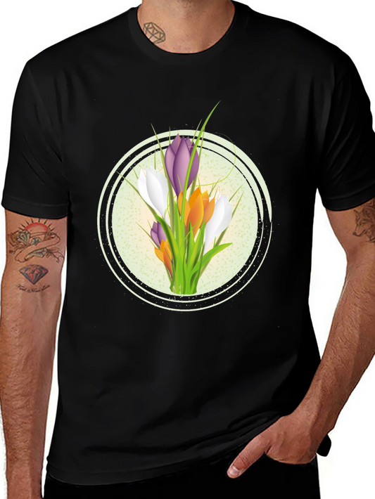 Floral Graphic Black T-Shirt
