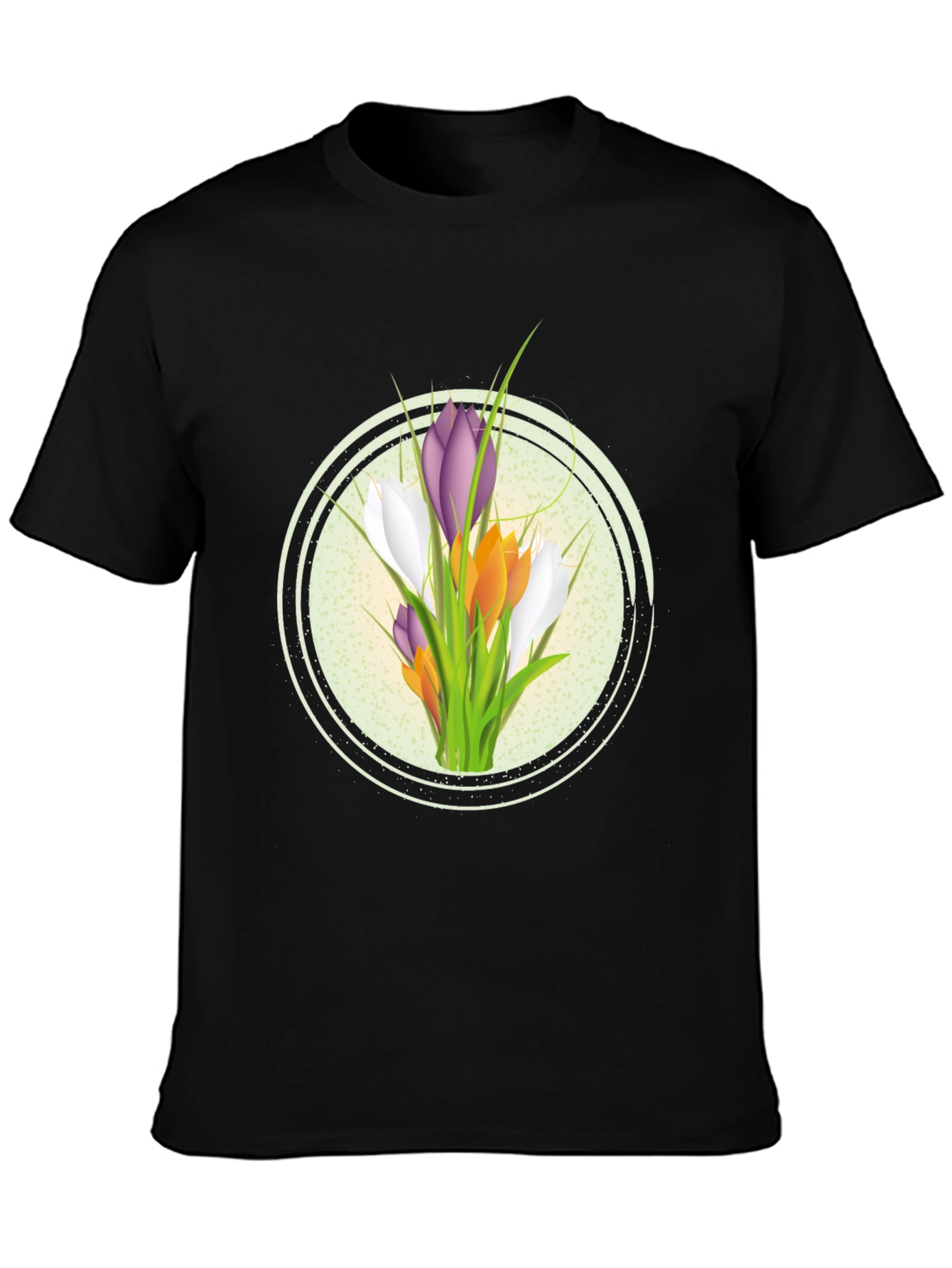 Floral Graphic Black T-Shirt