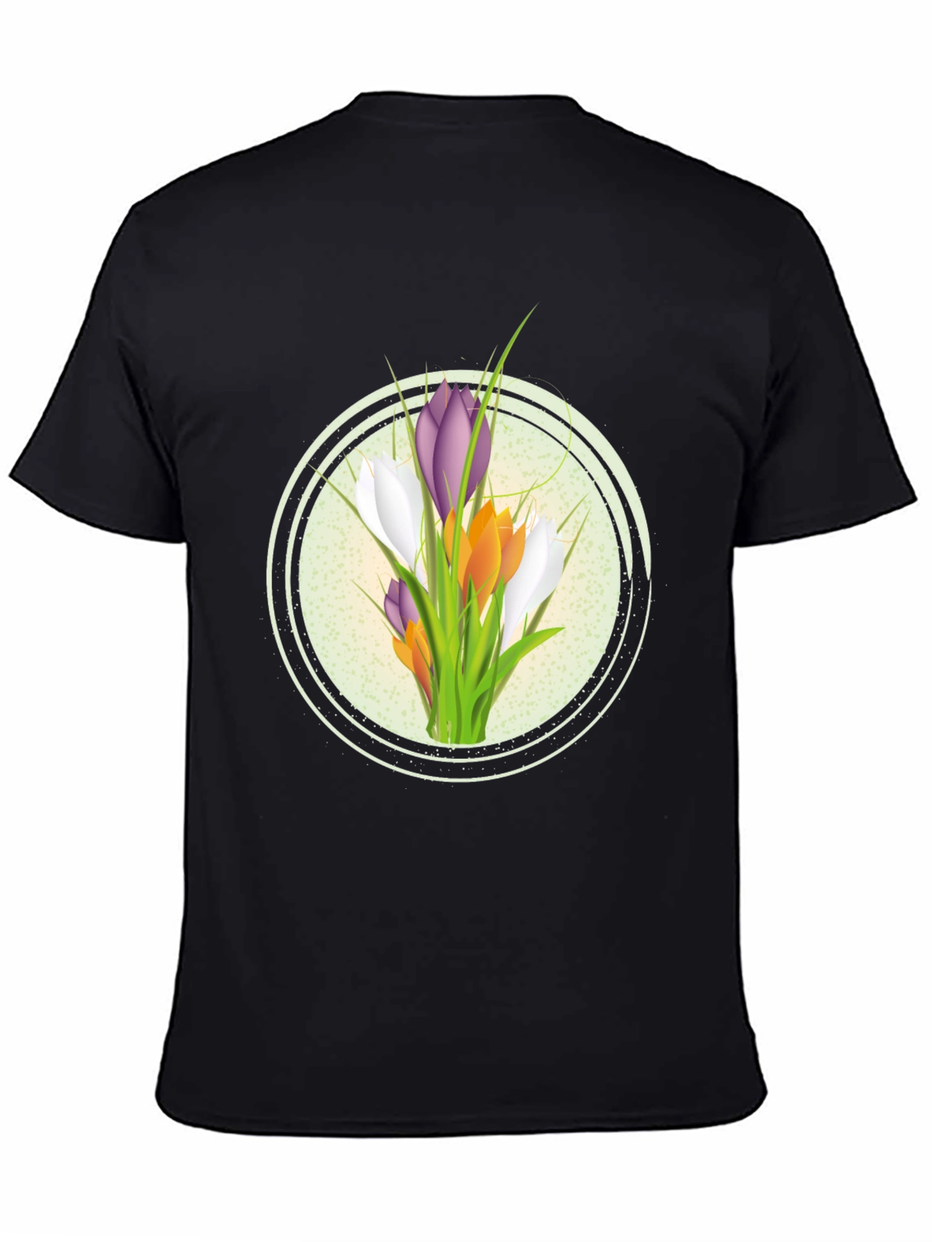 Floral Graphic Black T-Shirt