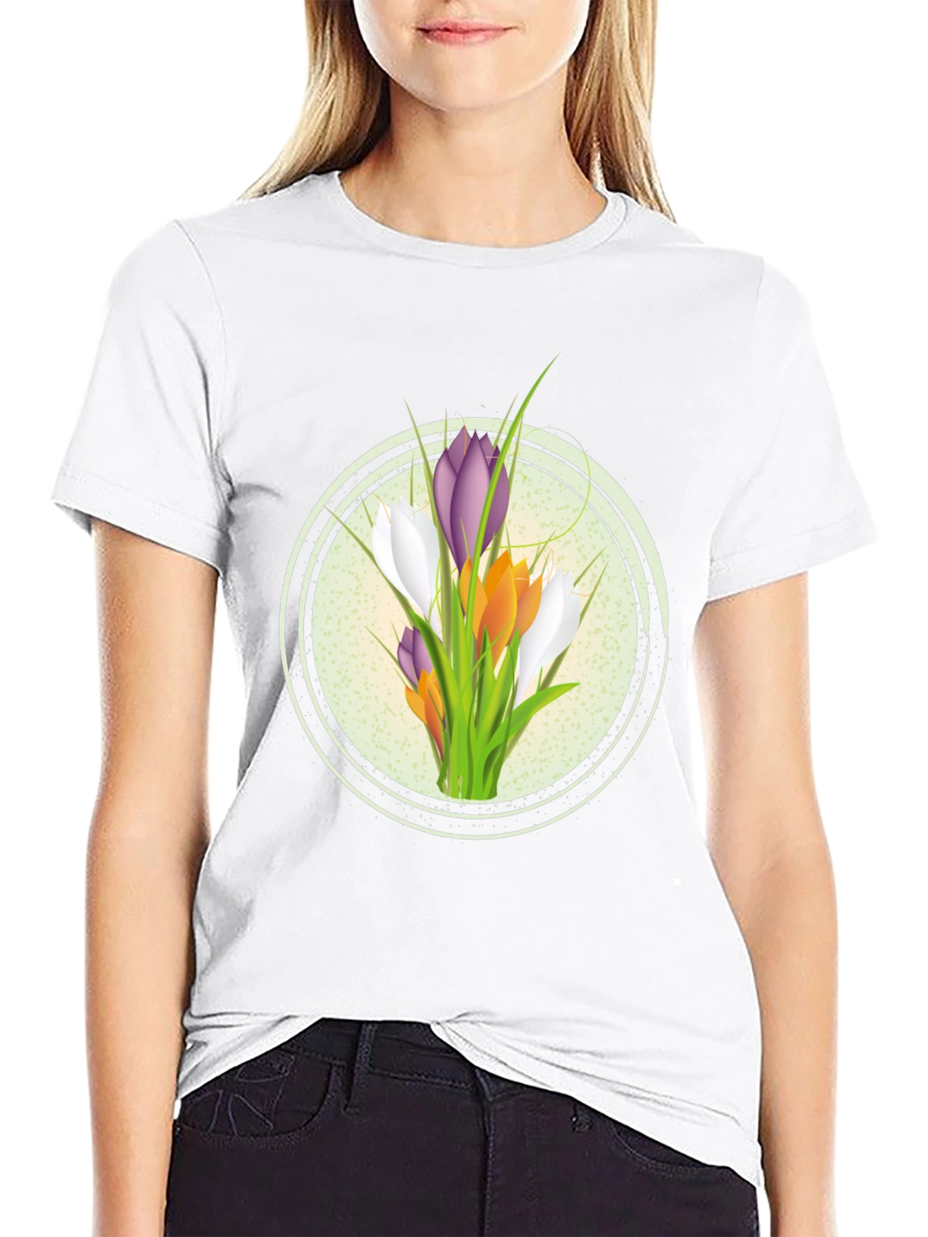 Floral Graphic Black T-Shirt