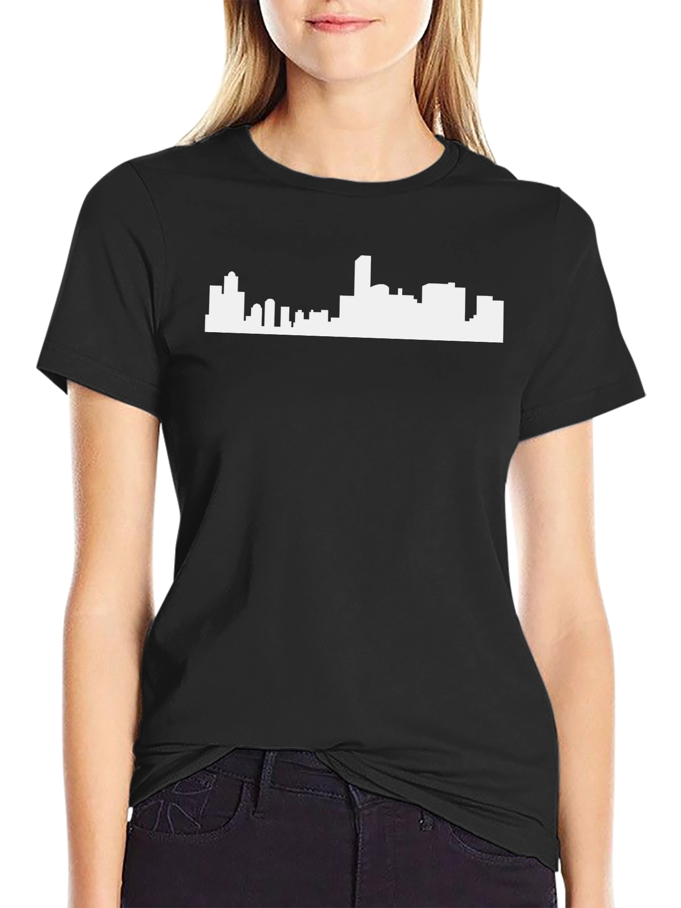 Cityscape Silhouette Graphic Tee - Mens Black T-Shirt