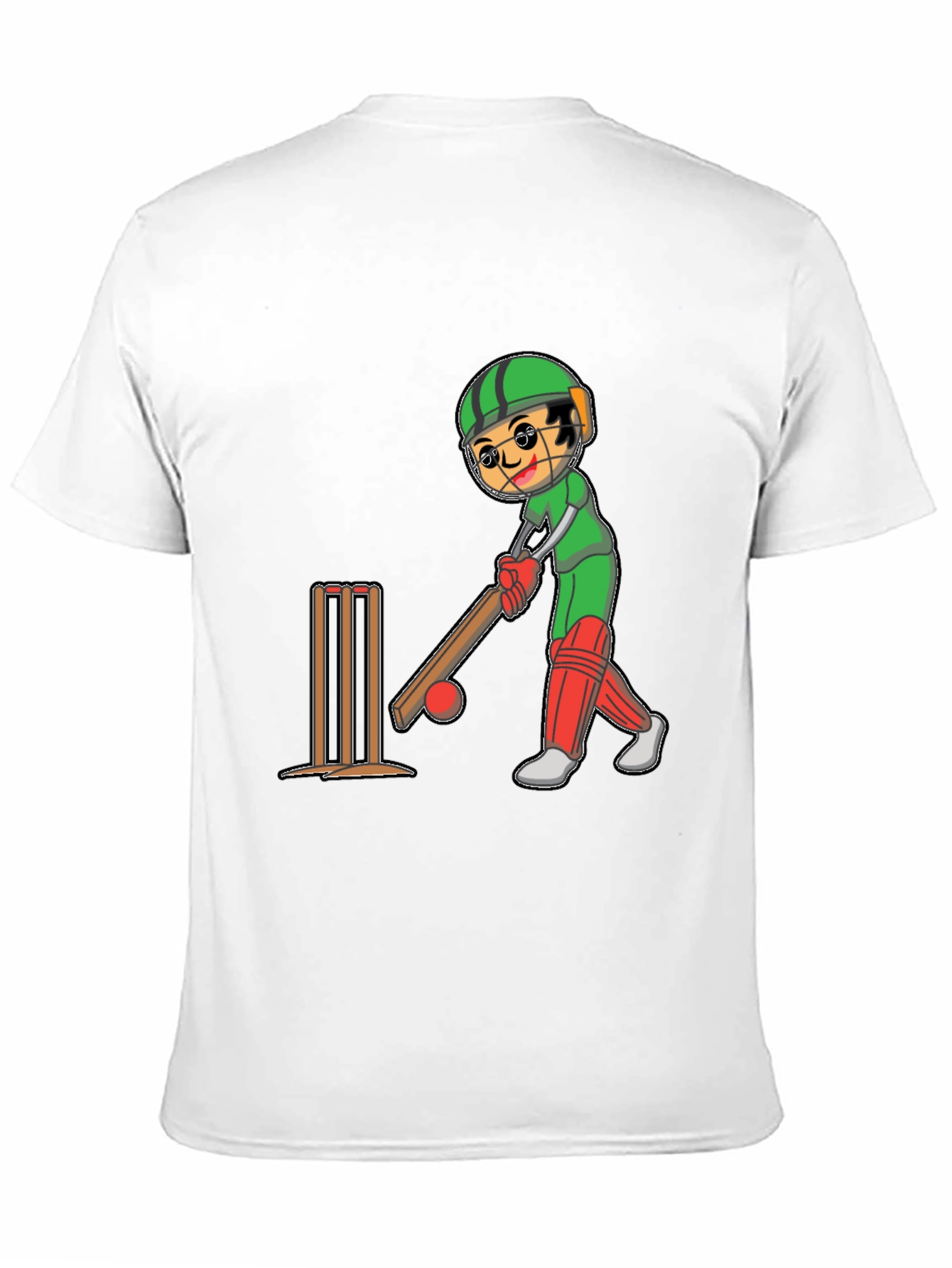 Cricket Player Cartoon Graphic Tee