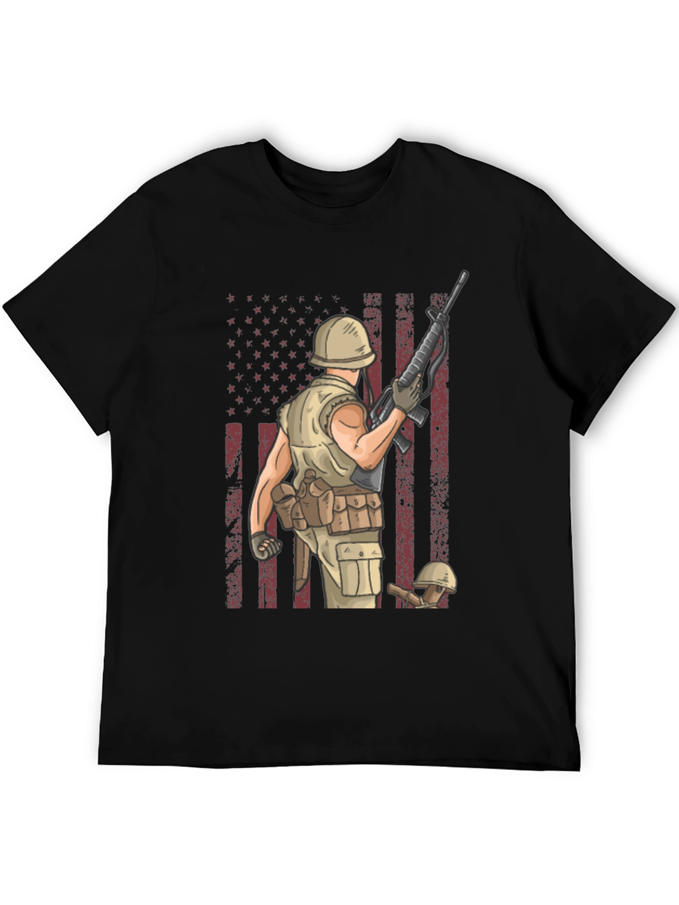 Military Soldier T-Shirt - American Flag