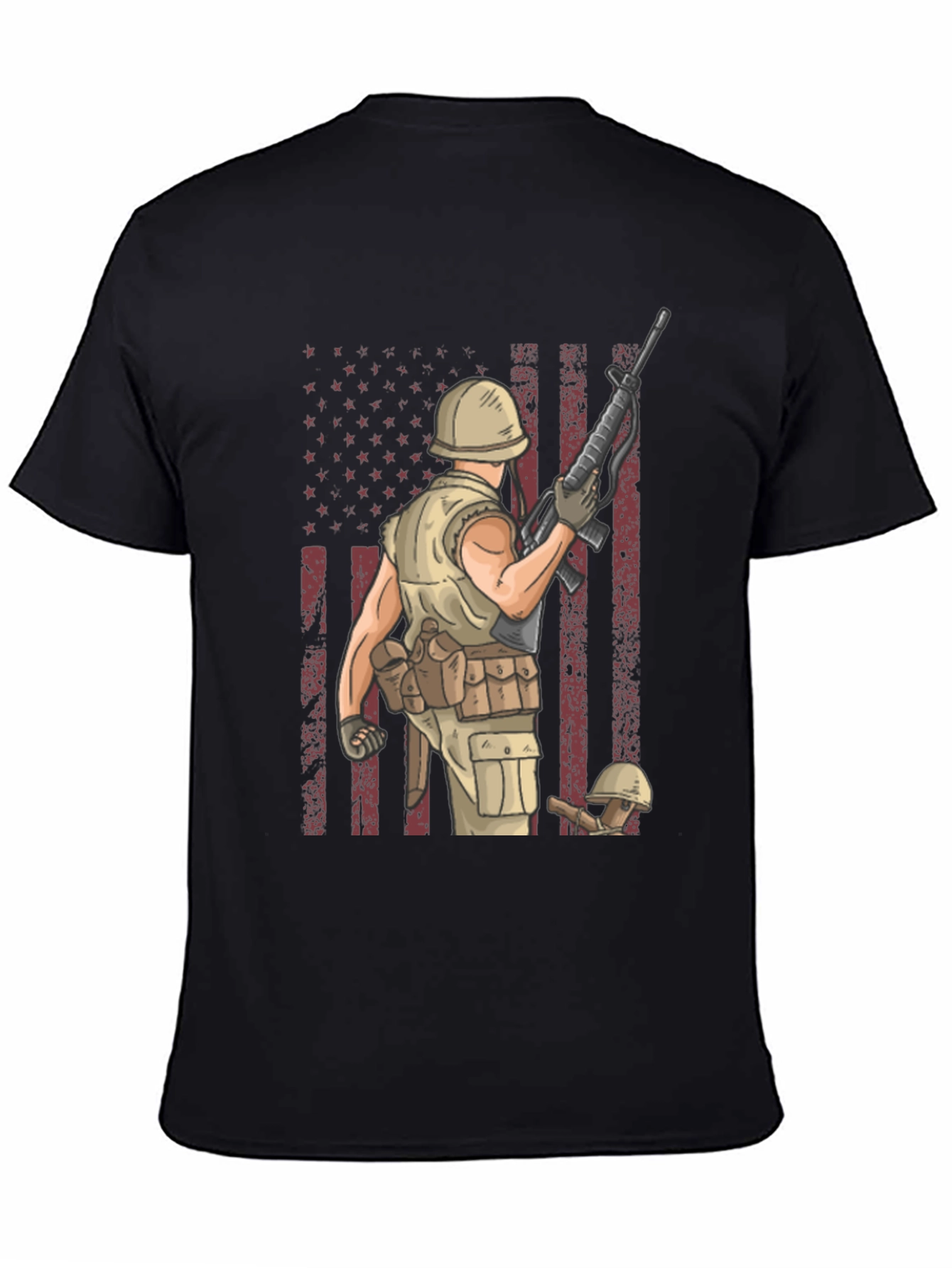 Military Soldier T-Shirt - American Flag