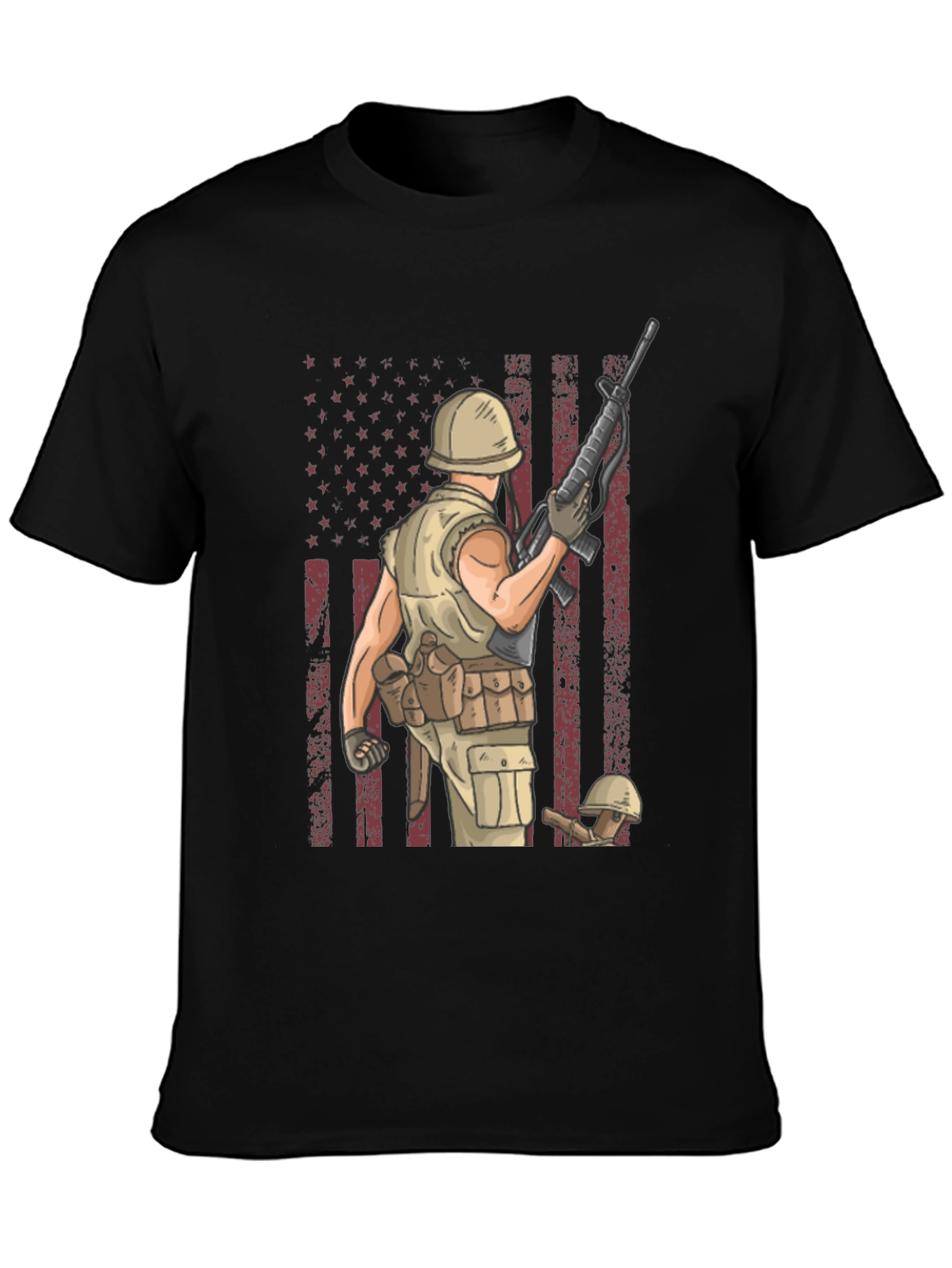 Military Soldier T-Shirt - American Flag