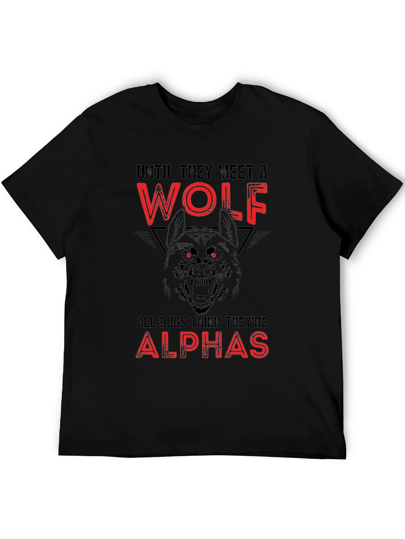 Wolf Graphic Print Crew Neck T-Shirt