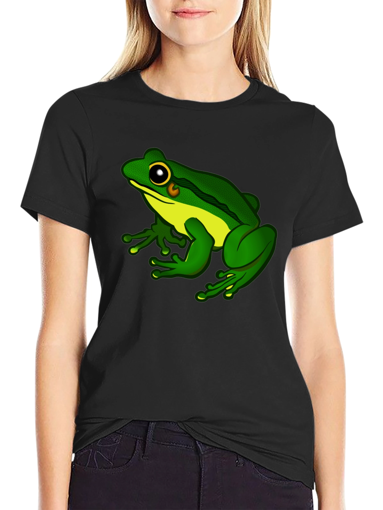 Frog Graphic Black T-Shirt - Ribbiting Style!
