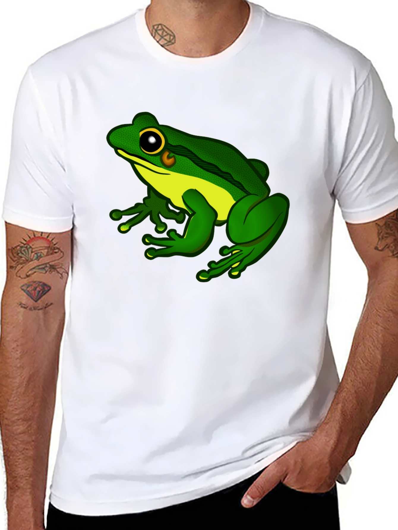 Frog Graphic Black T-Shirt - Ribbiting Style!
