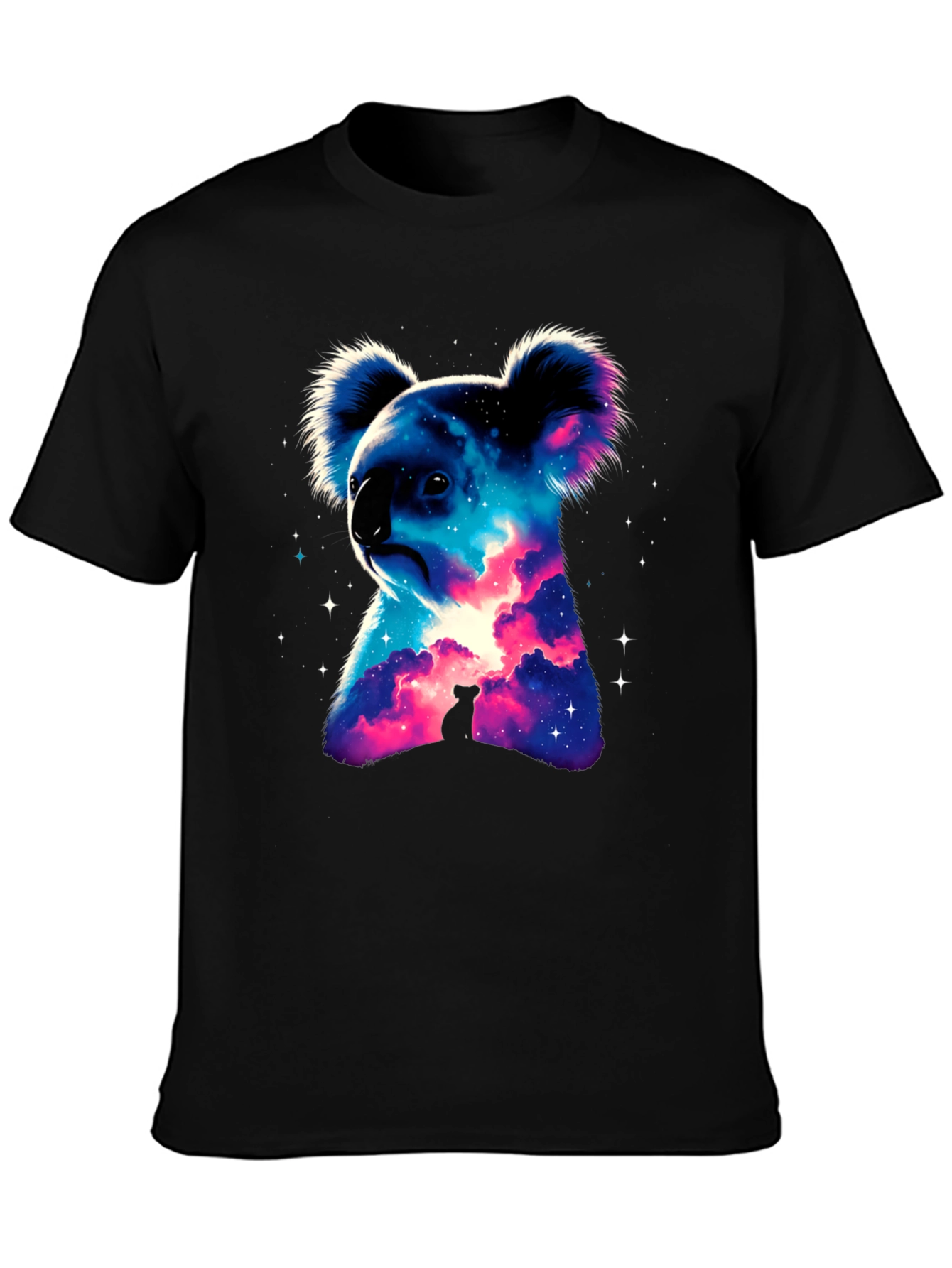 Galaxy Koala Black T-Shirt - Unique Graphic Tee