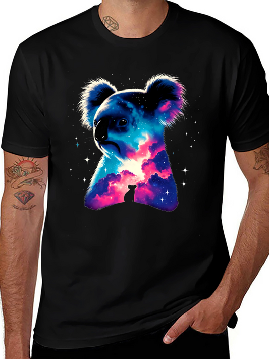 Galaxy Koala Black T-Shirt - Unique Graphic Tee