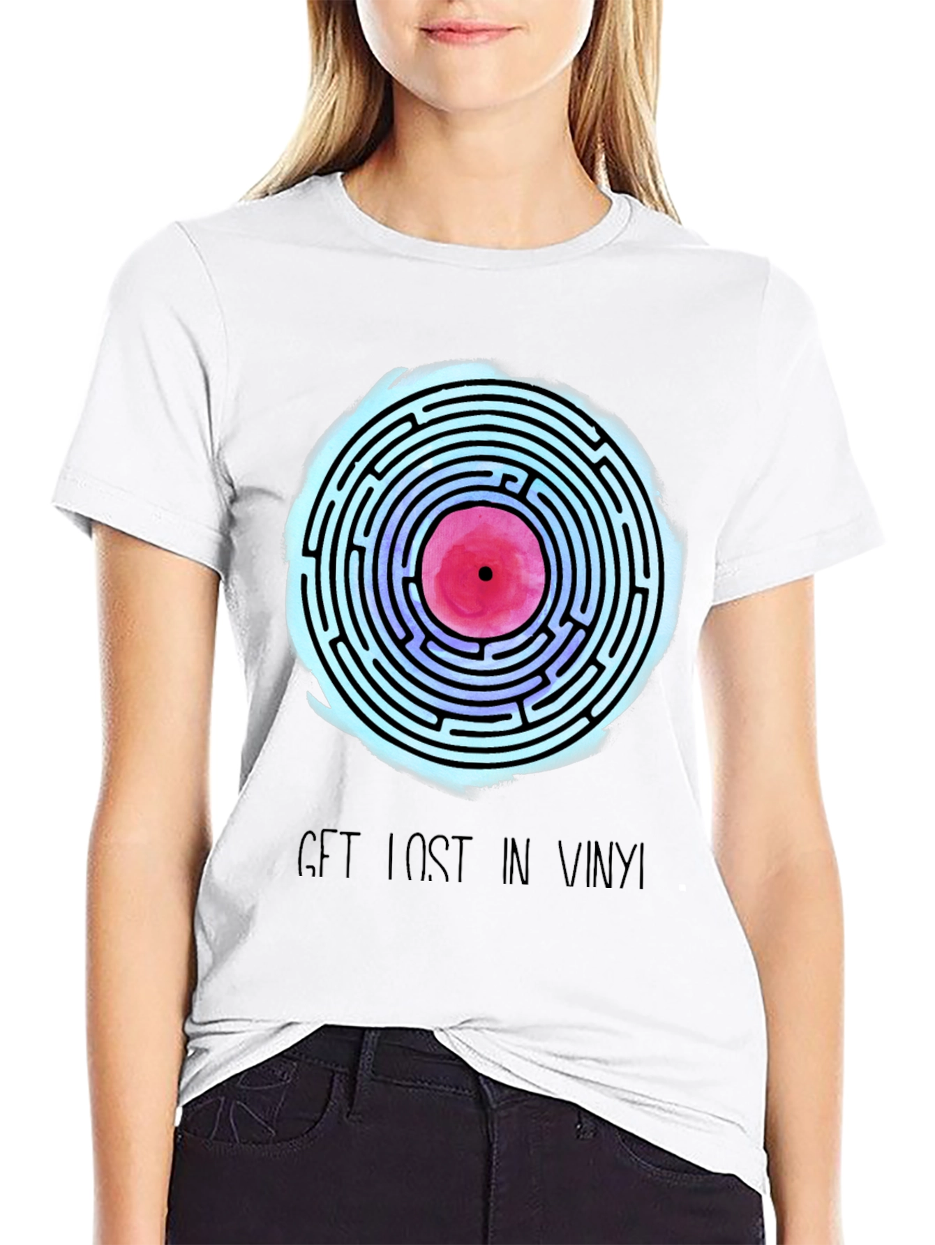 Vinyl Maze Tee - Get Lost in Music