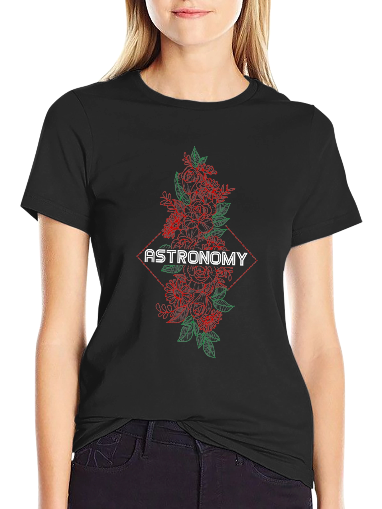 Astronomy Floral Graphic T-Shirt